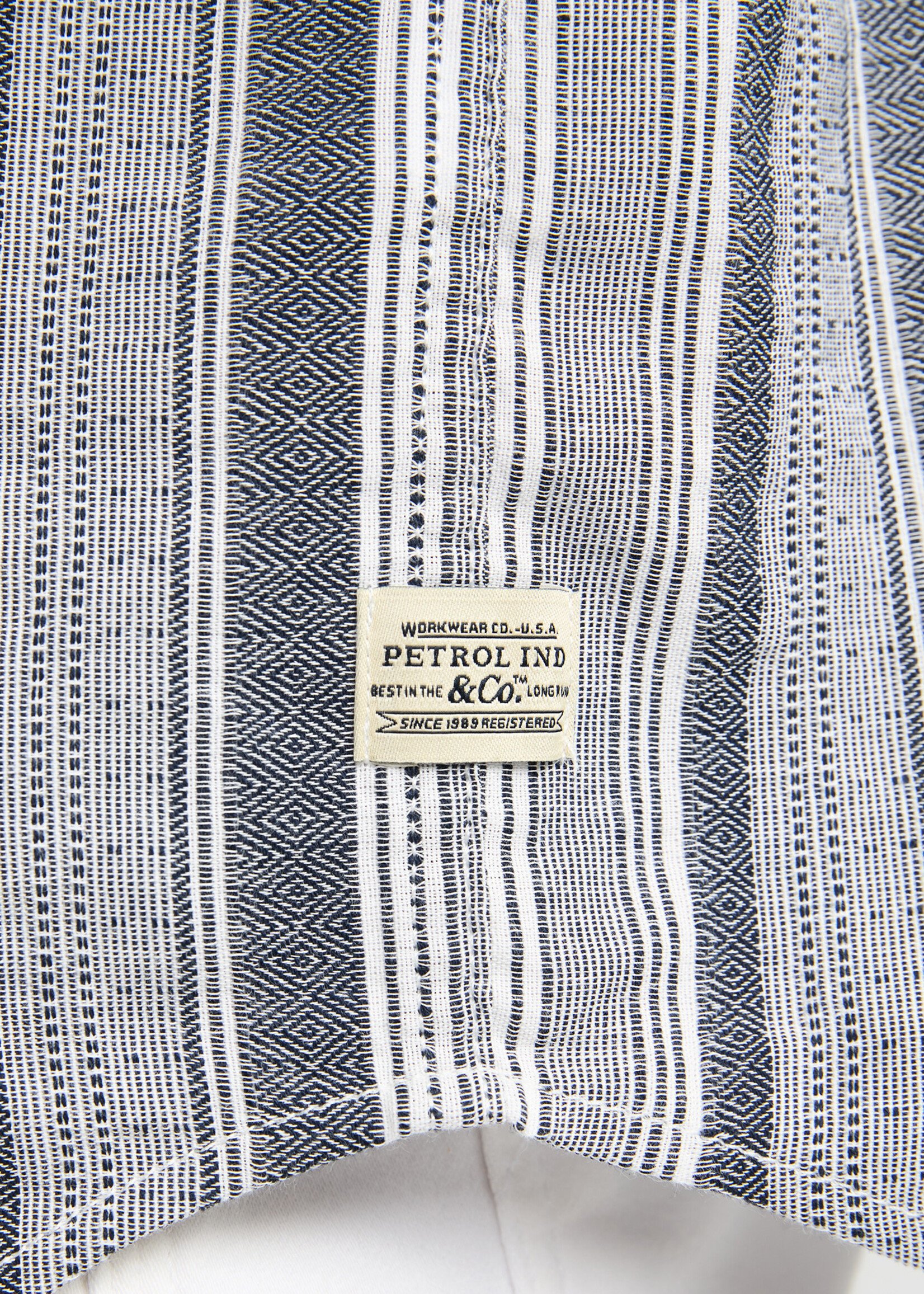 Petrol Industries Overhemd Korte Mouw Stripe - Navy