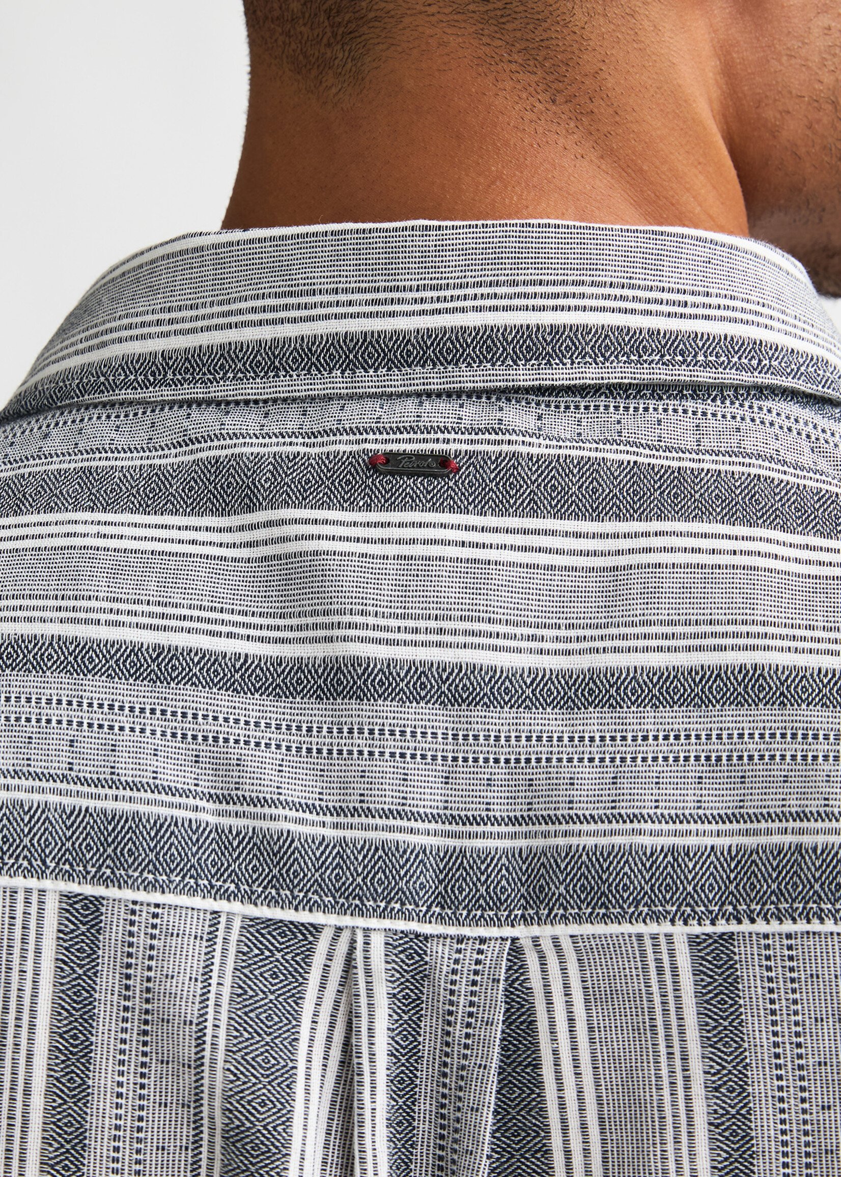 Petrol Industries Overhemd Korte Mouw Stripe - Navy