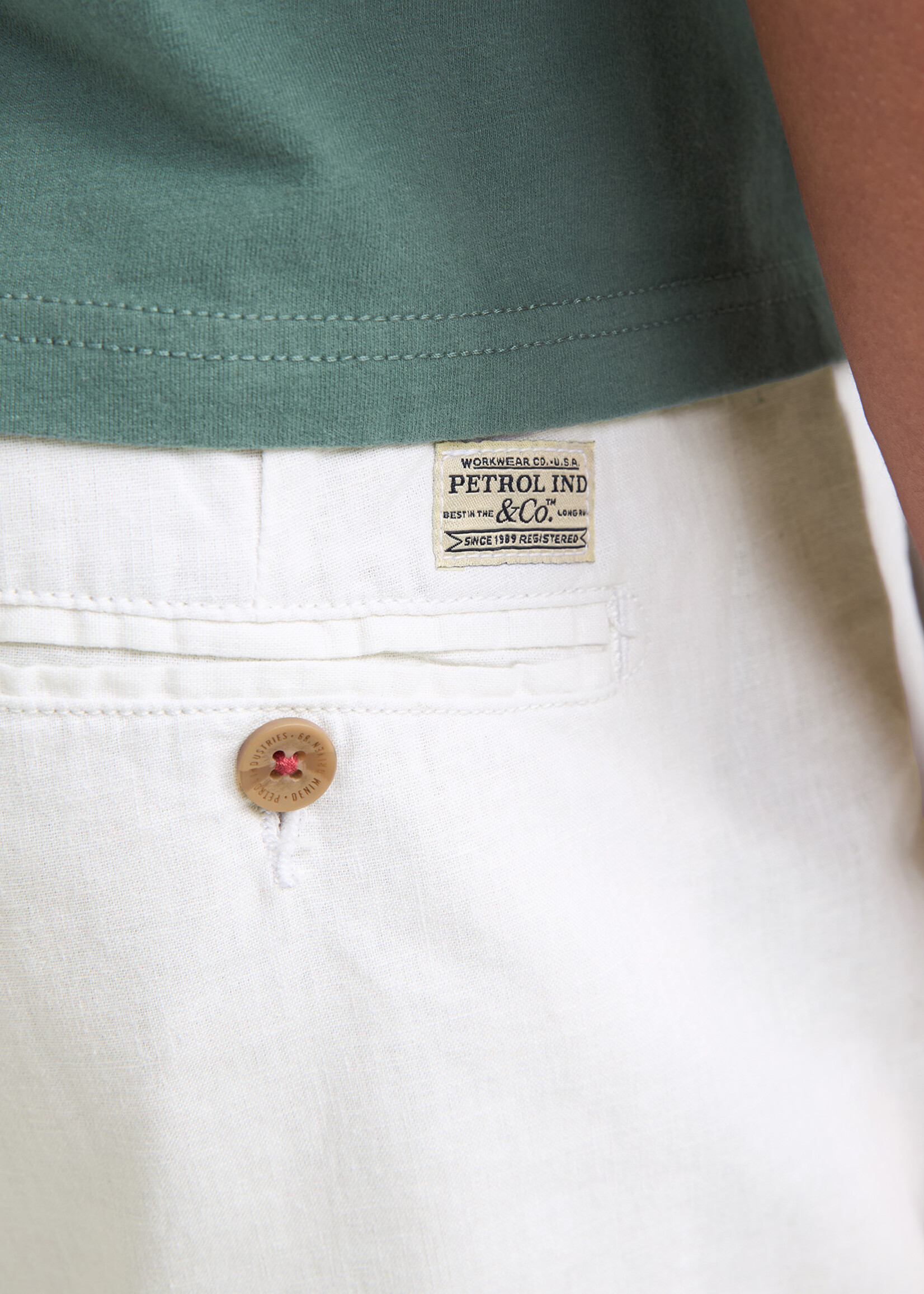 Petrol Industries Chino Linen Regular Fit - Bright White