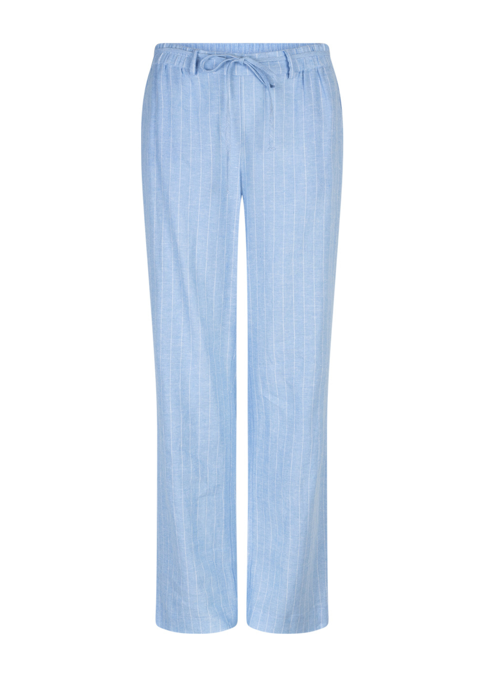 Red Button Broek Claudette Linen Viscose Pinstripe - Lightblue