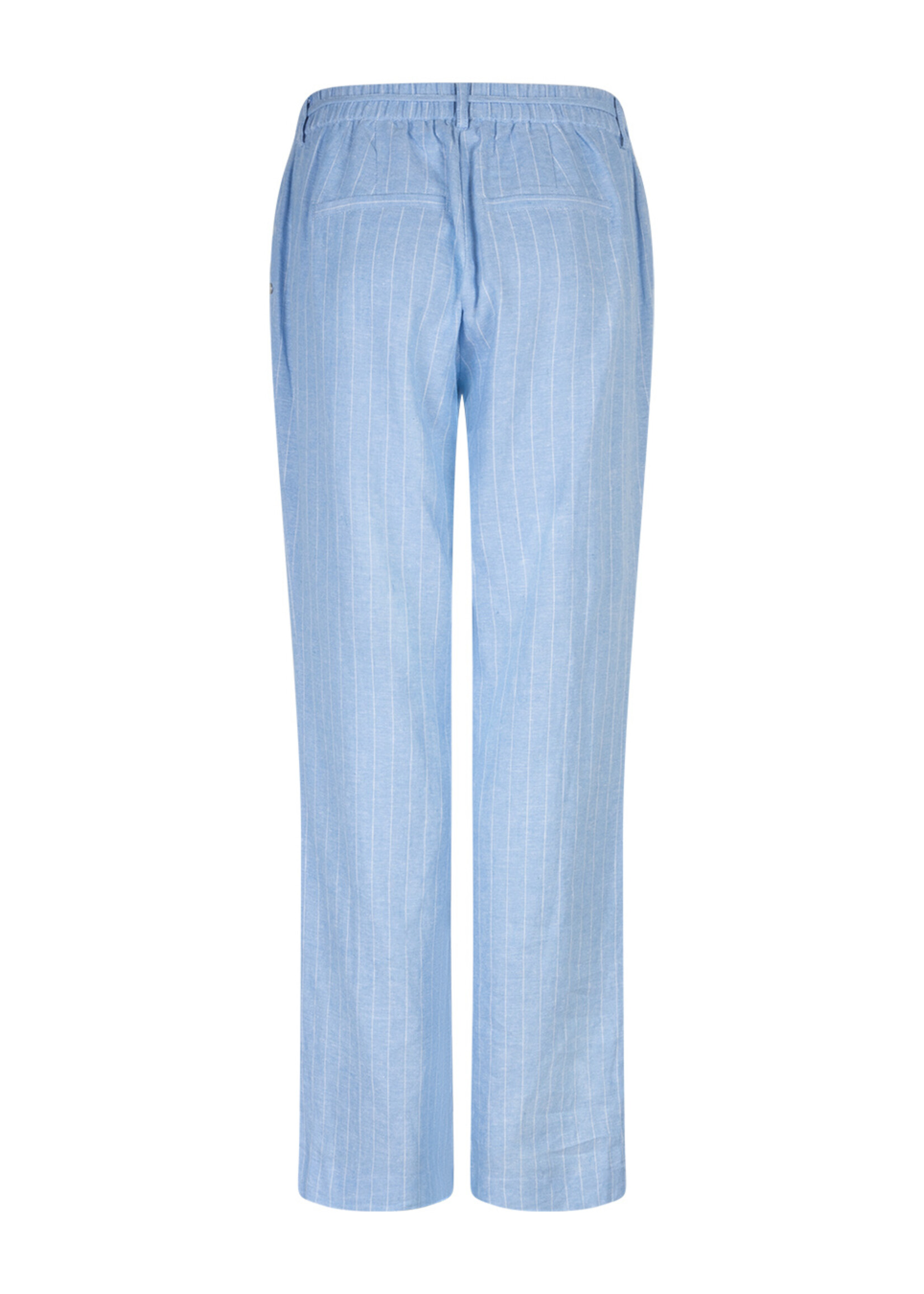 Red Button Broek Claudette Linen Viscose Pinstripe - Lightblue