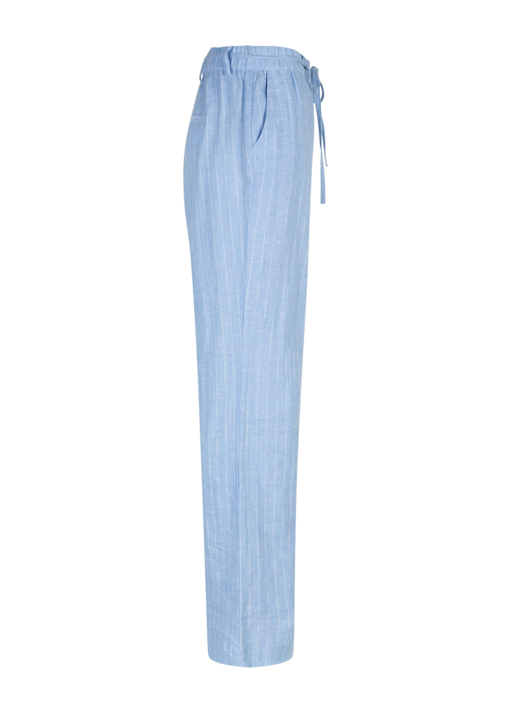 Red Button Broek Claudette Linen Viscose Pinstripe - Lightblue