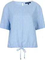Red Button Blouse Skyler Linen Viscose Pinstripe - Lightblue