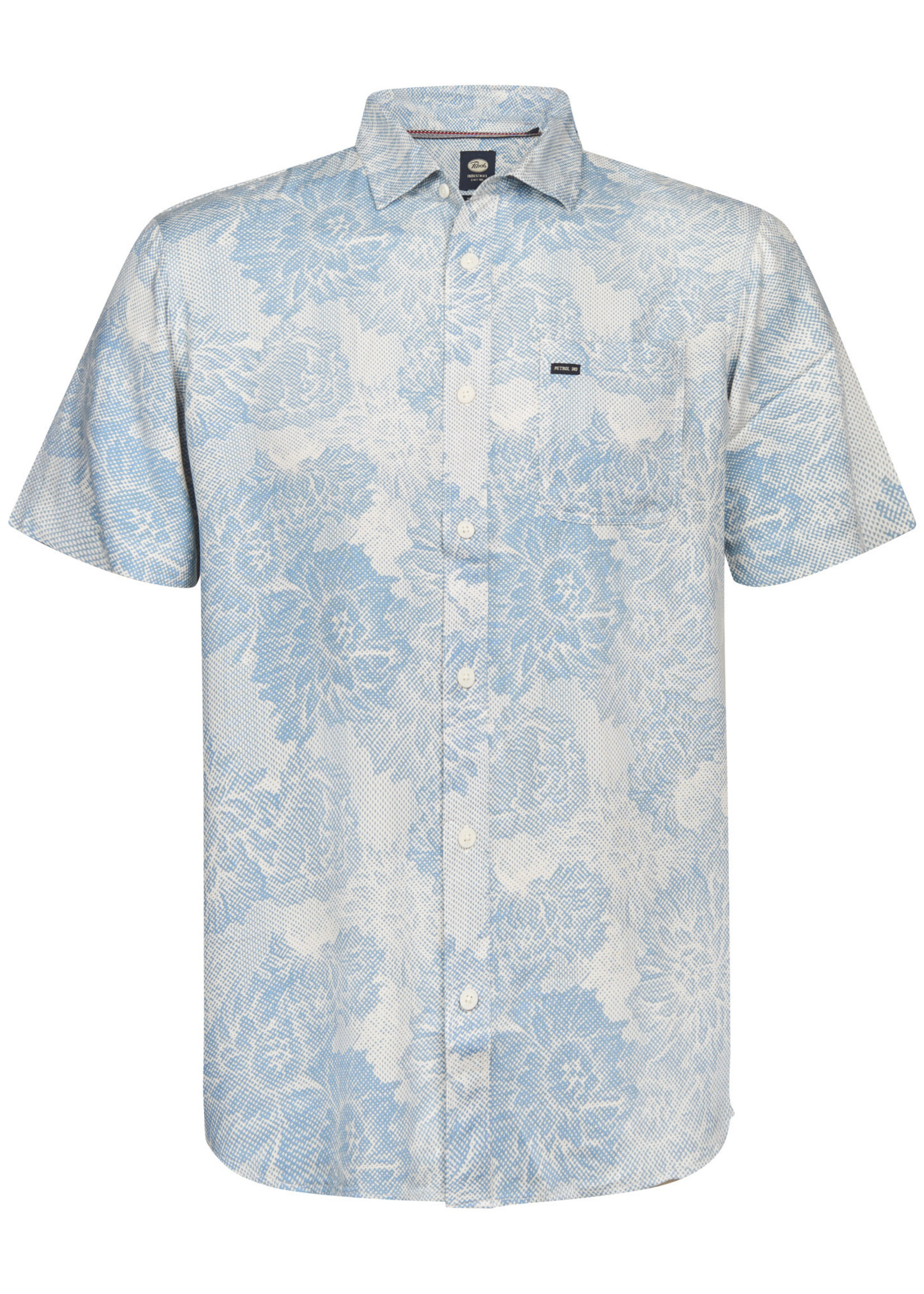 Petrol Industries Overhemd Korte Mouw- Marble Blue