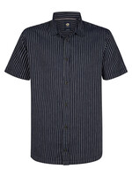Petrol Industries Overhemd Korte Mouw Stripe - Navy Blue