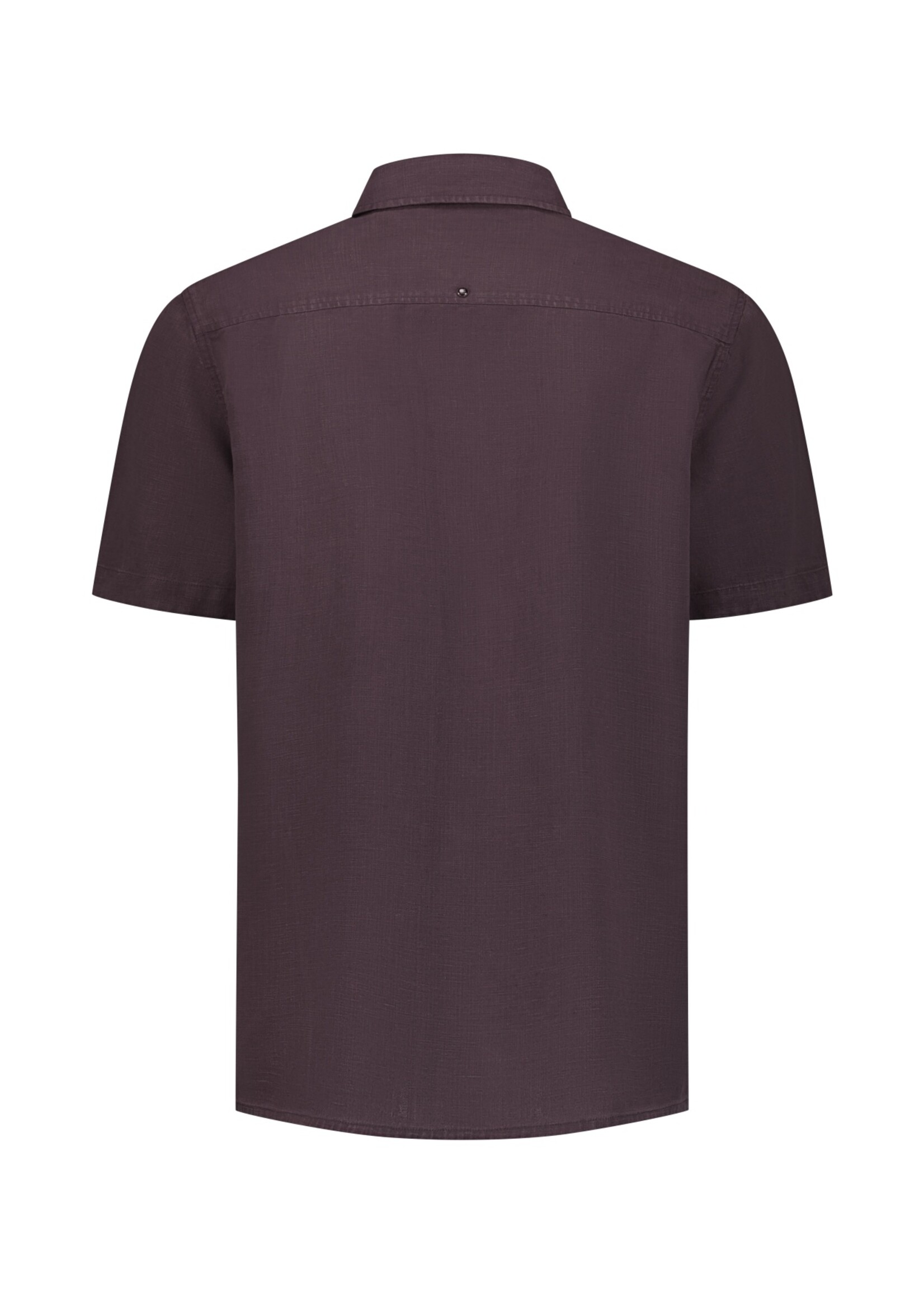 No Excess Overshirt Korte Mouw Linnen Mix - Dark Brown