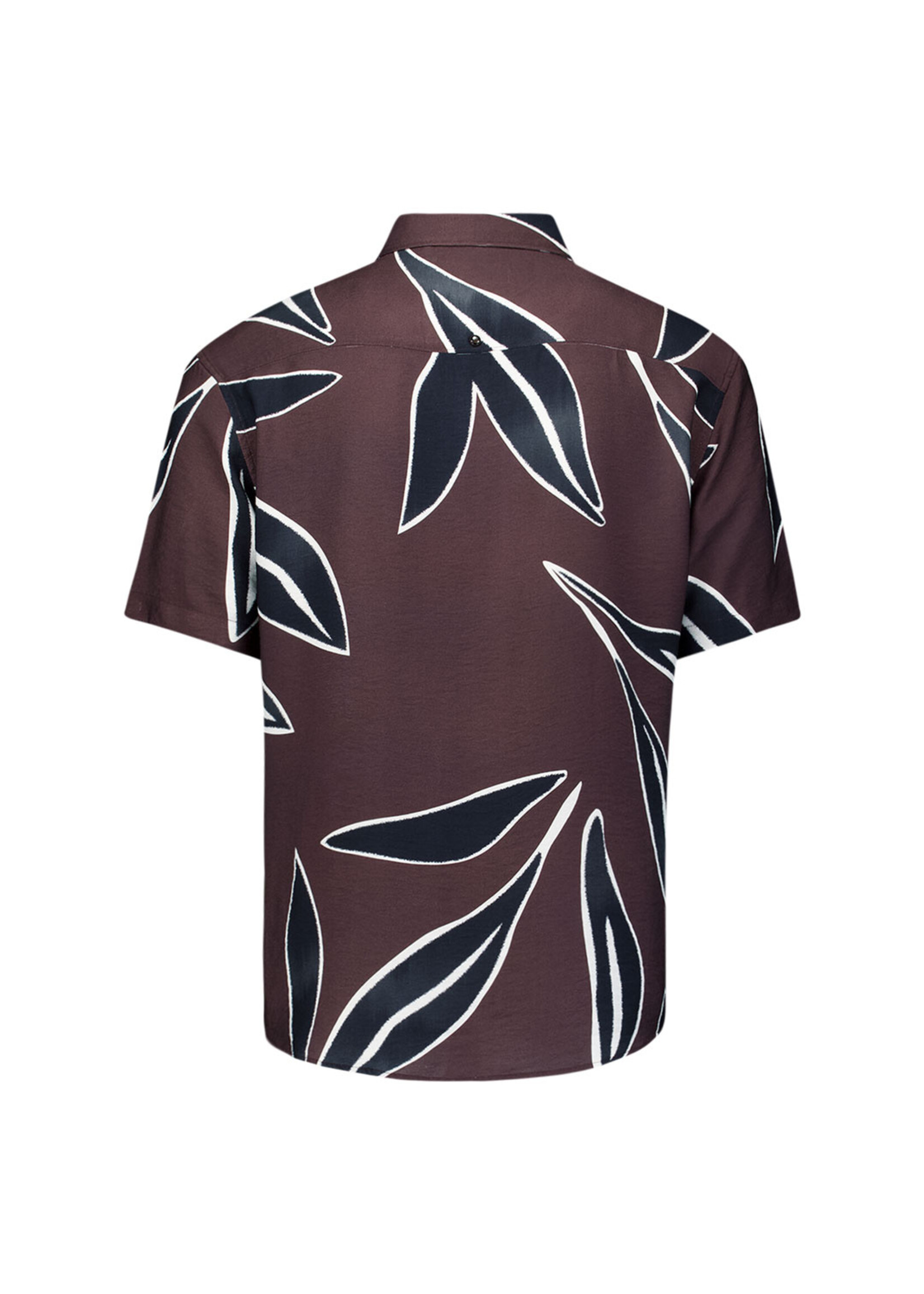 No Excess Overhemd Korte Mouw Print - Dark Brown