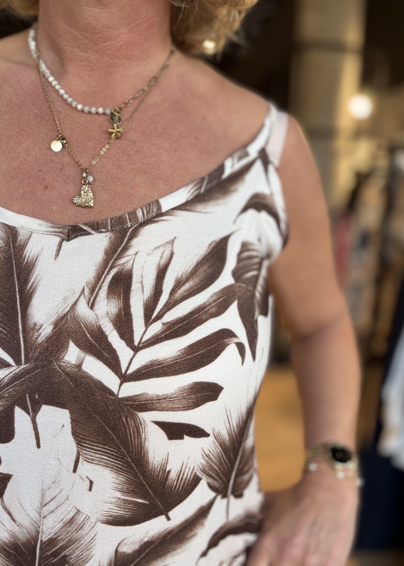 Sophia Perla Jurk Lang Volana Print - Bruin