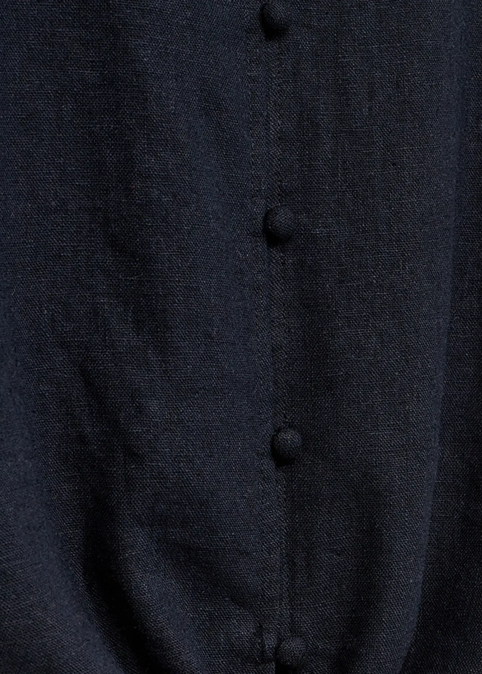 Freequent Blouse Linnen Lava With Tie - Navy