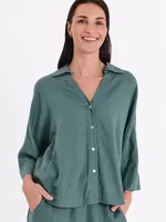 Freequent Blouse Linnen Lava 3 - Forest Green