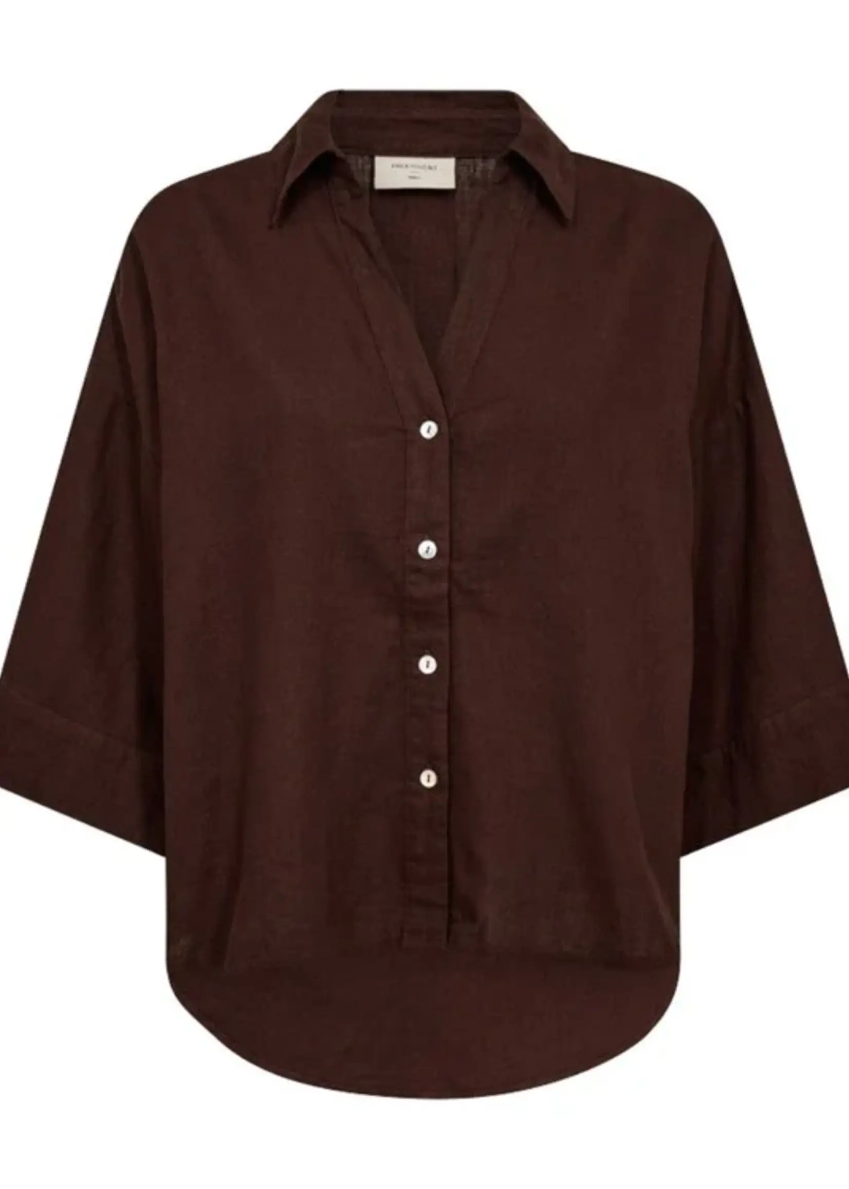Freequent Blouse Linnen Lava 3 - Coffee Bean