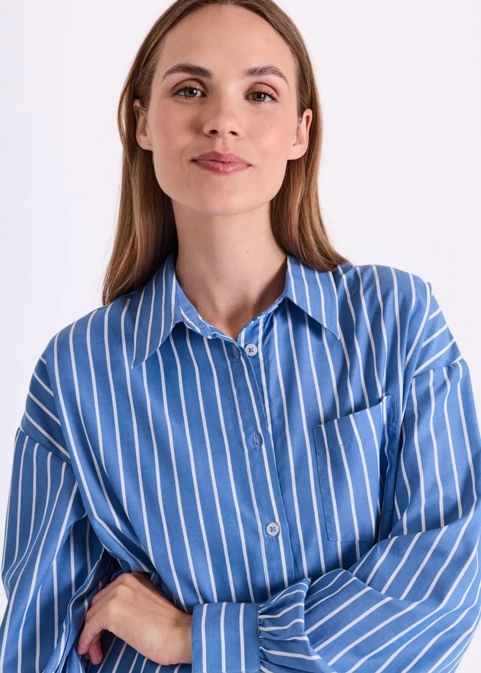 Freequent Blouse Zappa - Ultramarine Offwhite