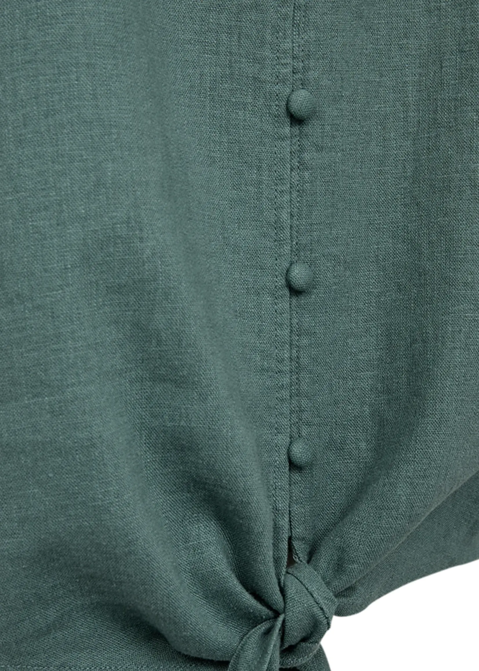 Freequent Blouse Linnen Lava With Tie - Forest Green