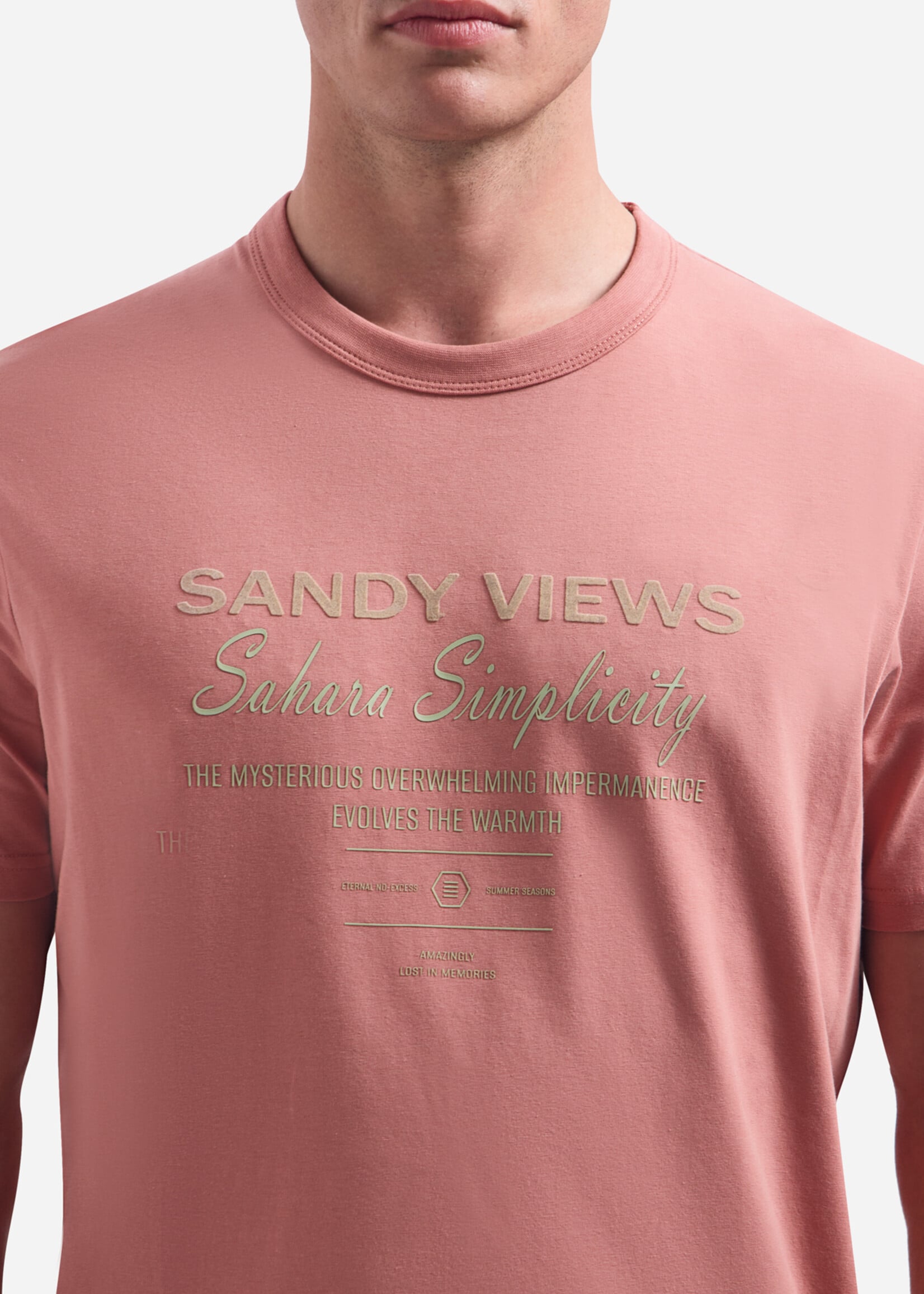 No Excess T-shirt Print - Coral Sand