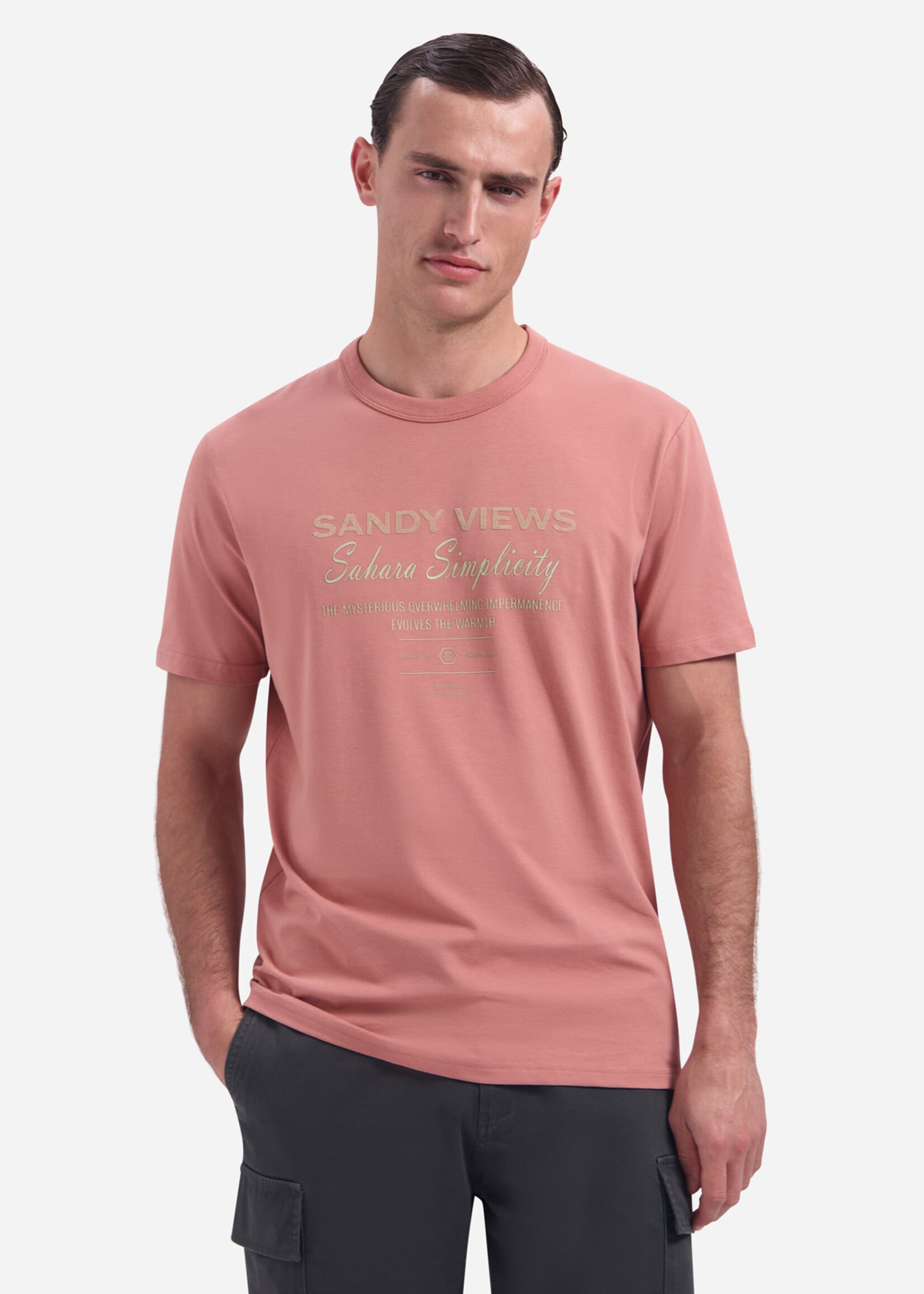 No Excess T-shirt Print - Coral Sand