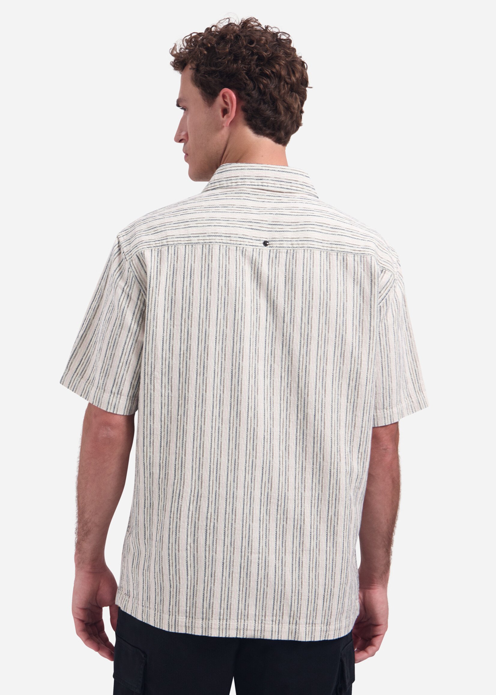 No Excess Overhemd Korte Mouw - Fancy Striped Brown