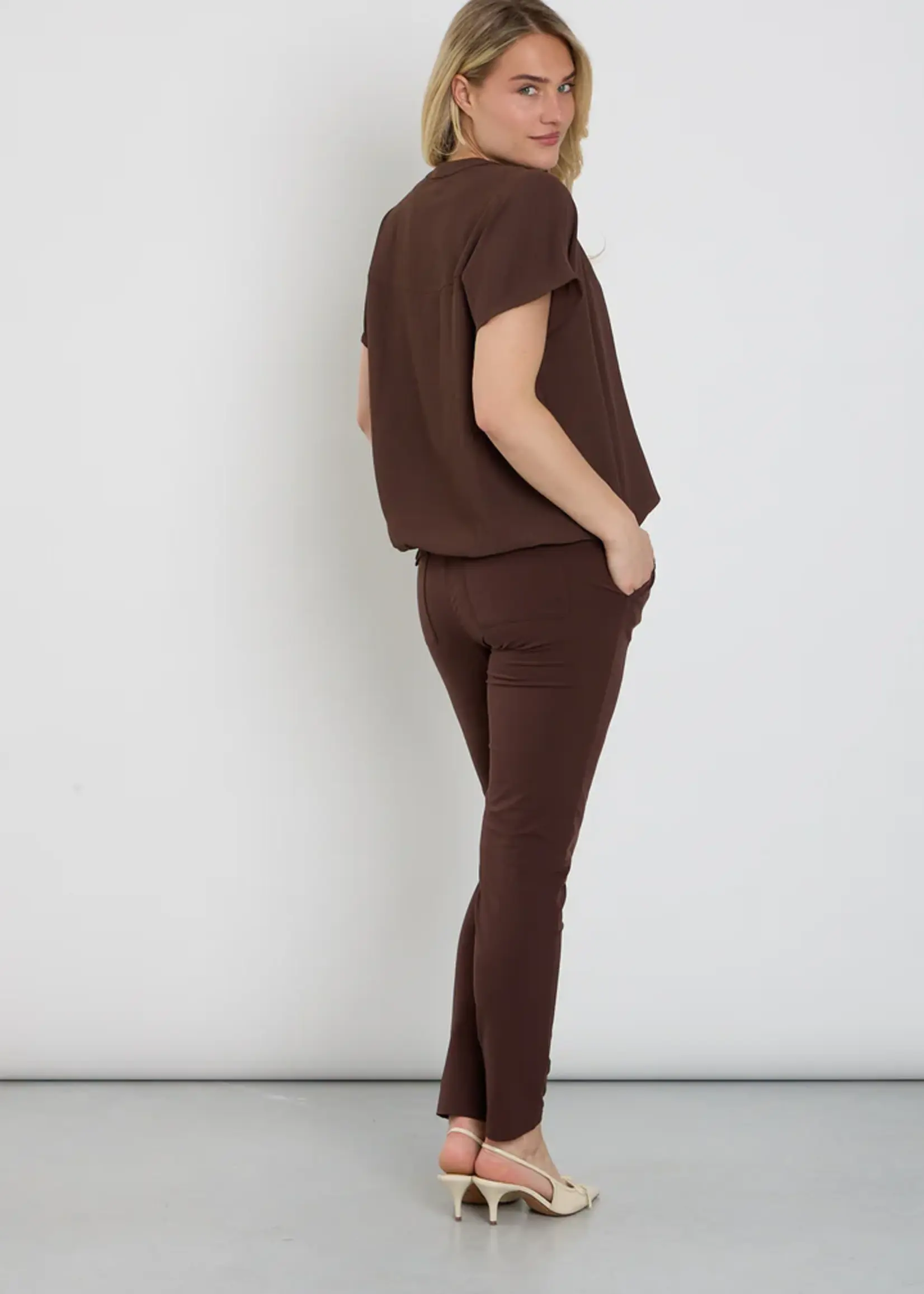 &Co Woman Broek Penny Travel - Chocolate