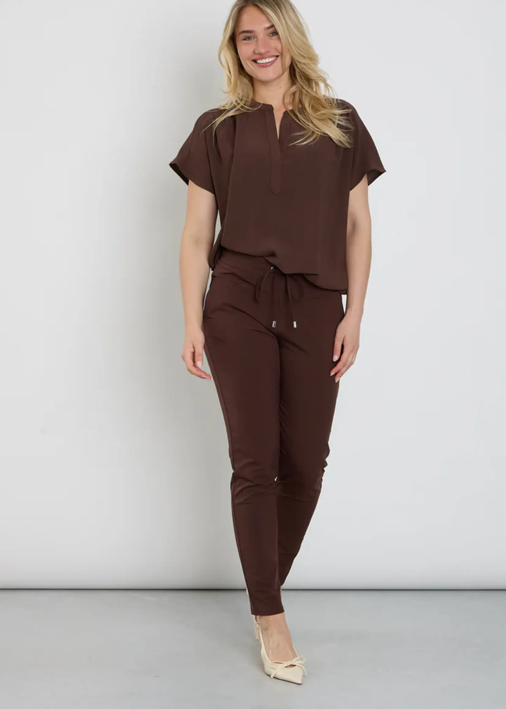 &Co Woman Broek Penny Travel - Chocolate