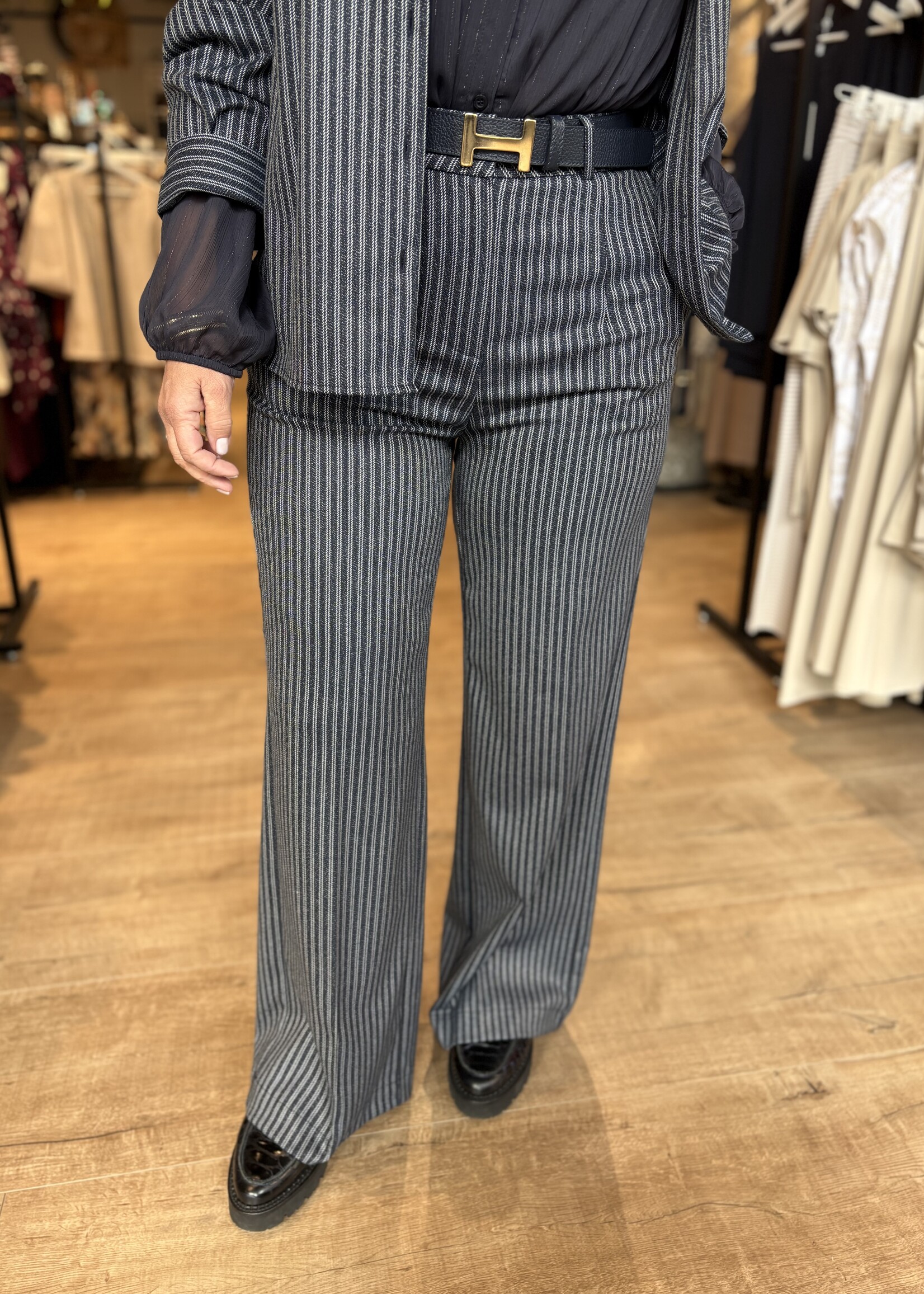 Elvira Broek Fiore - Stiped Navy