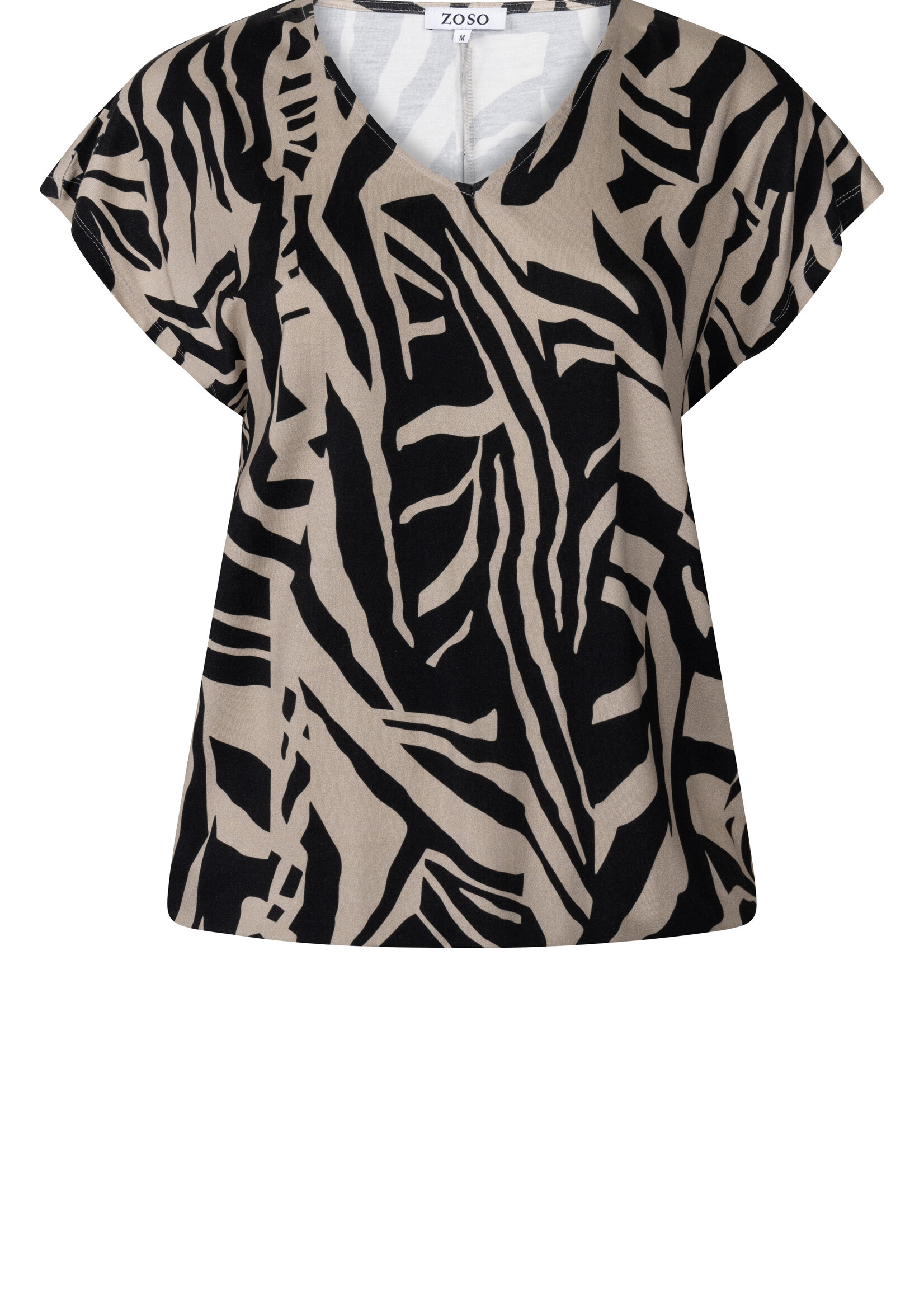 ZOSO T-shirt Roos Printed - Black Sand