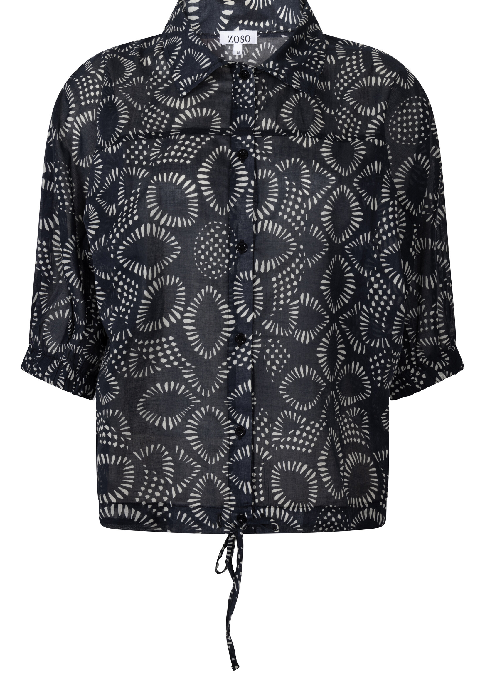 ZOSO Blouse Iris Printed Woven - Black