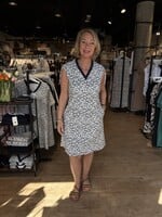 Sophia Perla Jurk Pinto - Print Marine