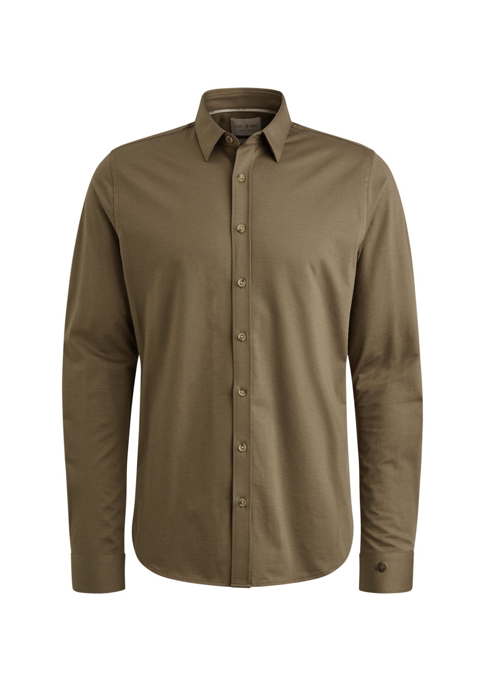 Cast Iron Long Sleeve Shirt Twill Jersey 2 Tone - Brindle