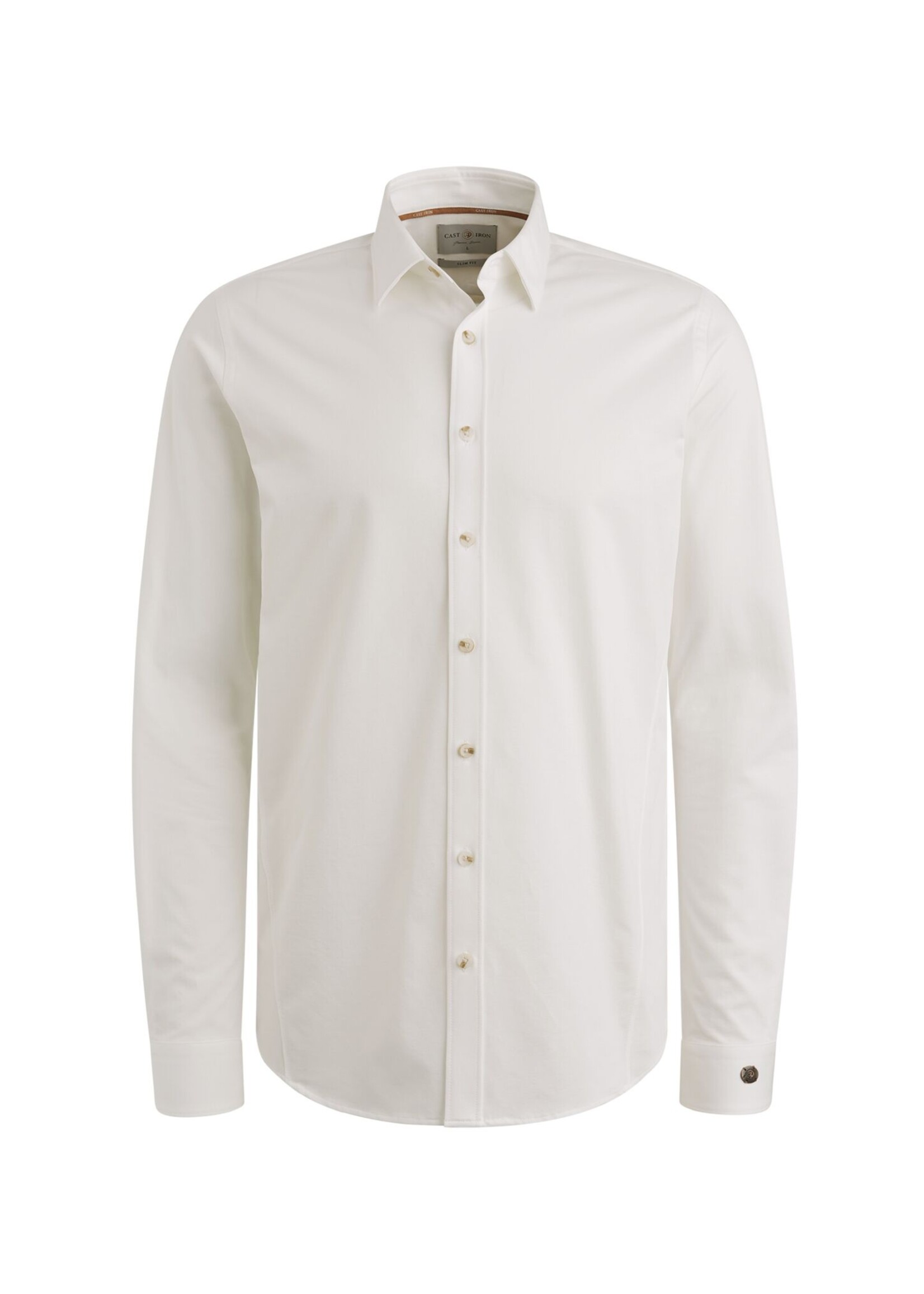Cast Iron Long Sleeve Shirt Twill Jersey 2 Tone - Snow White