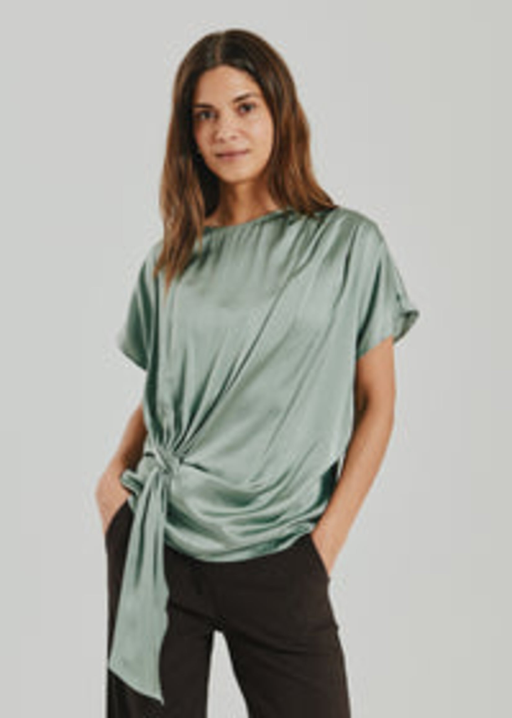 Freequent Blouse Dova Sateen - Iceberg Green