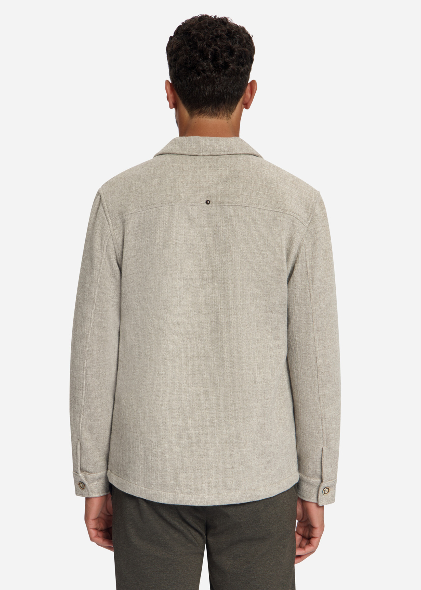 No Excess Overshirt Jacquard Stripe - Cement