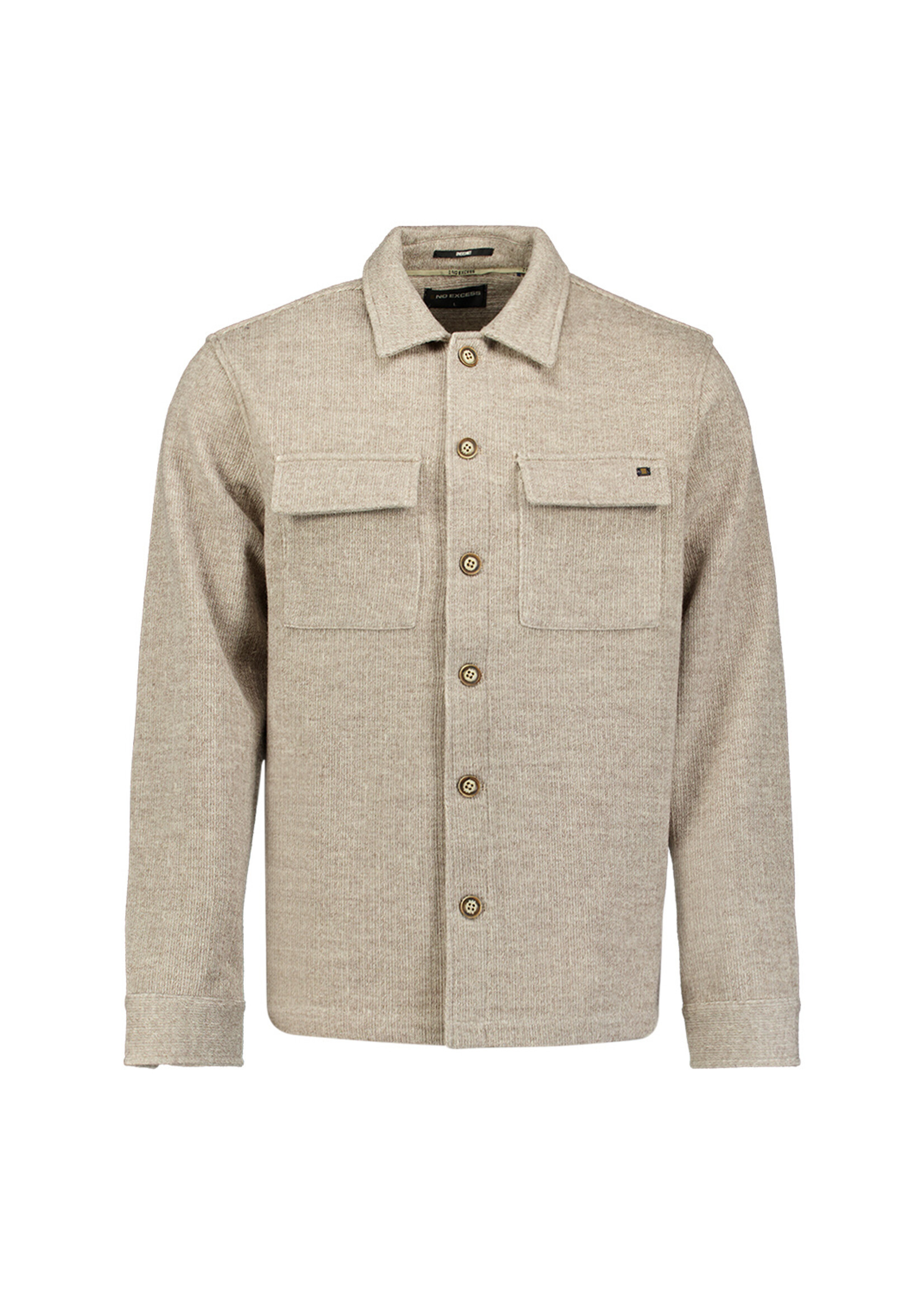 No Excess Overshirt Jacquard Stripe - Cement