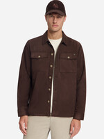 No Excess Overshirt Full Button Suede - Dark Brown