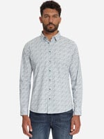 No Excess Overhemd Stretch Printed - Dusty Blue