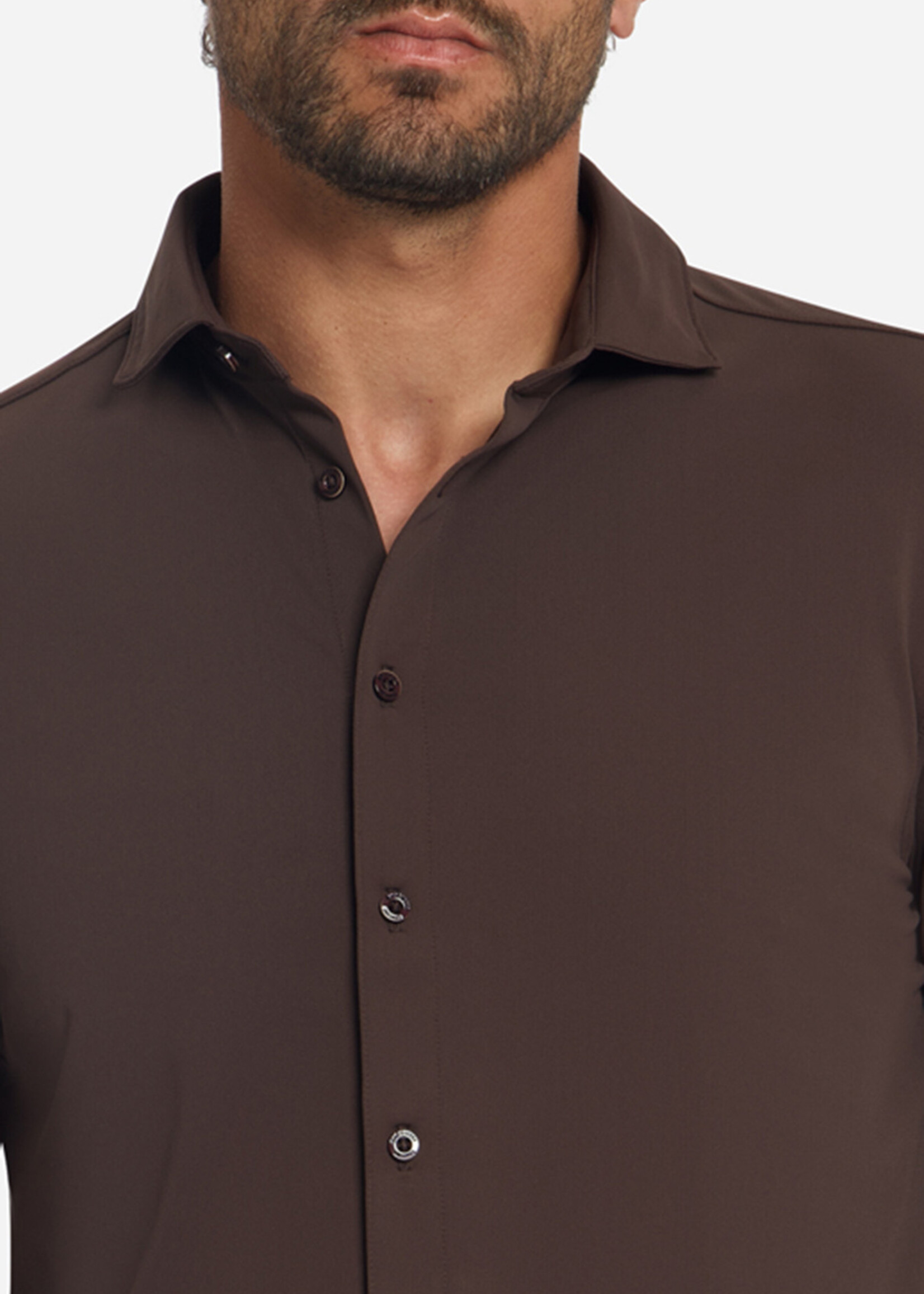 No Excess Overhemd Travel Sedoc - Dark Brown