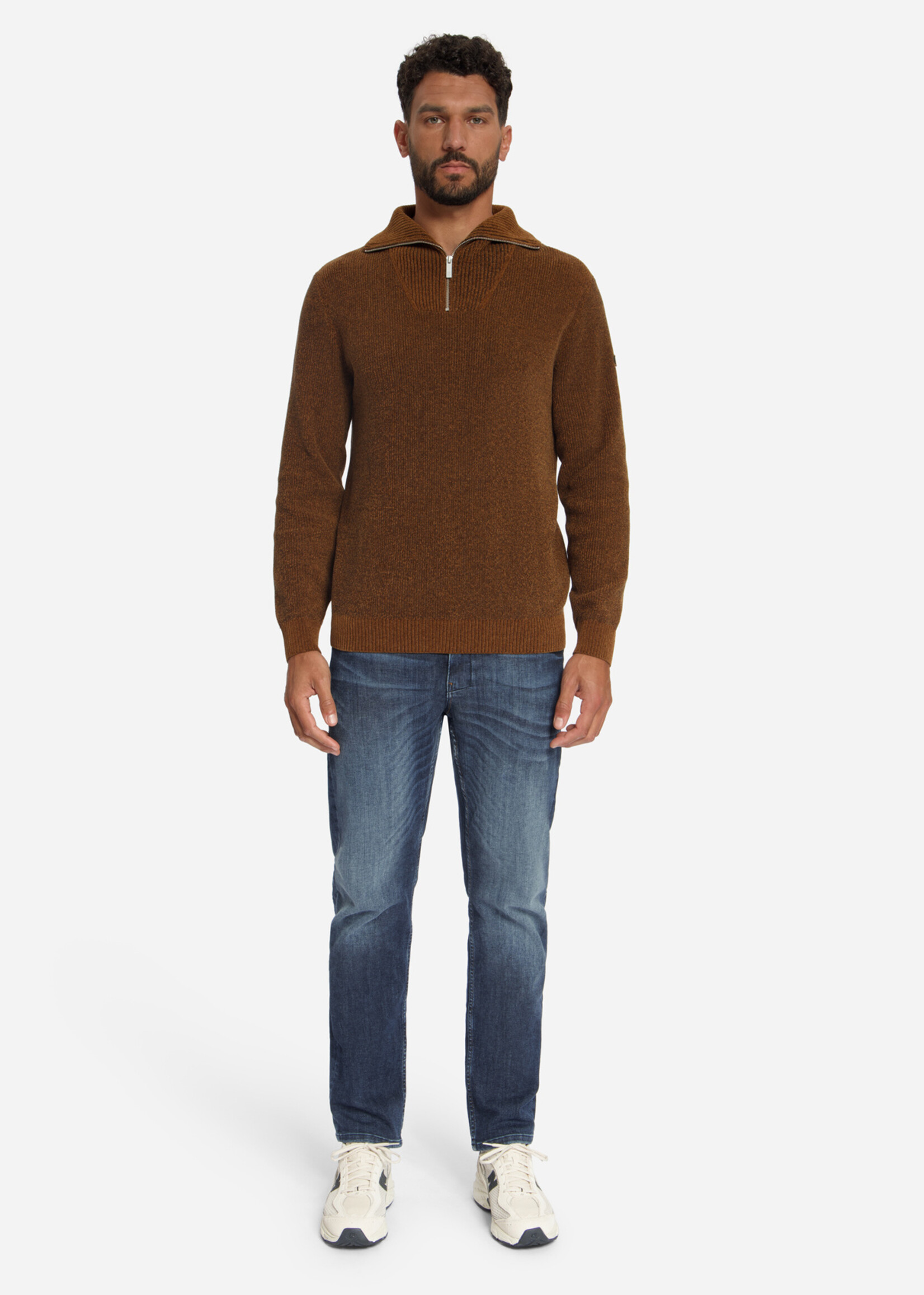 No Excess Pullover Half Zip Light Chenille - Caramel