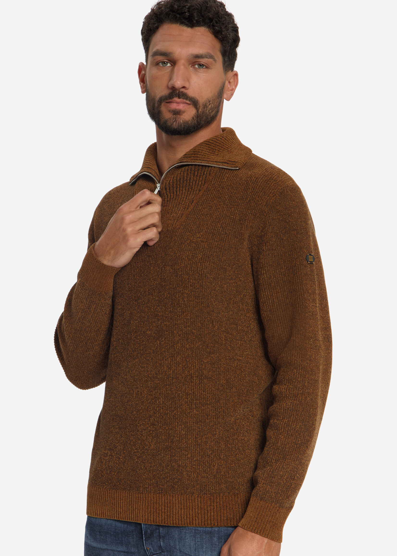 No Excess Pullover Half Zip Light Chenille - Caramel