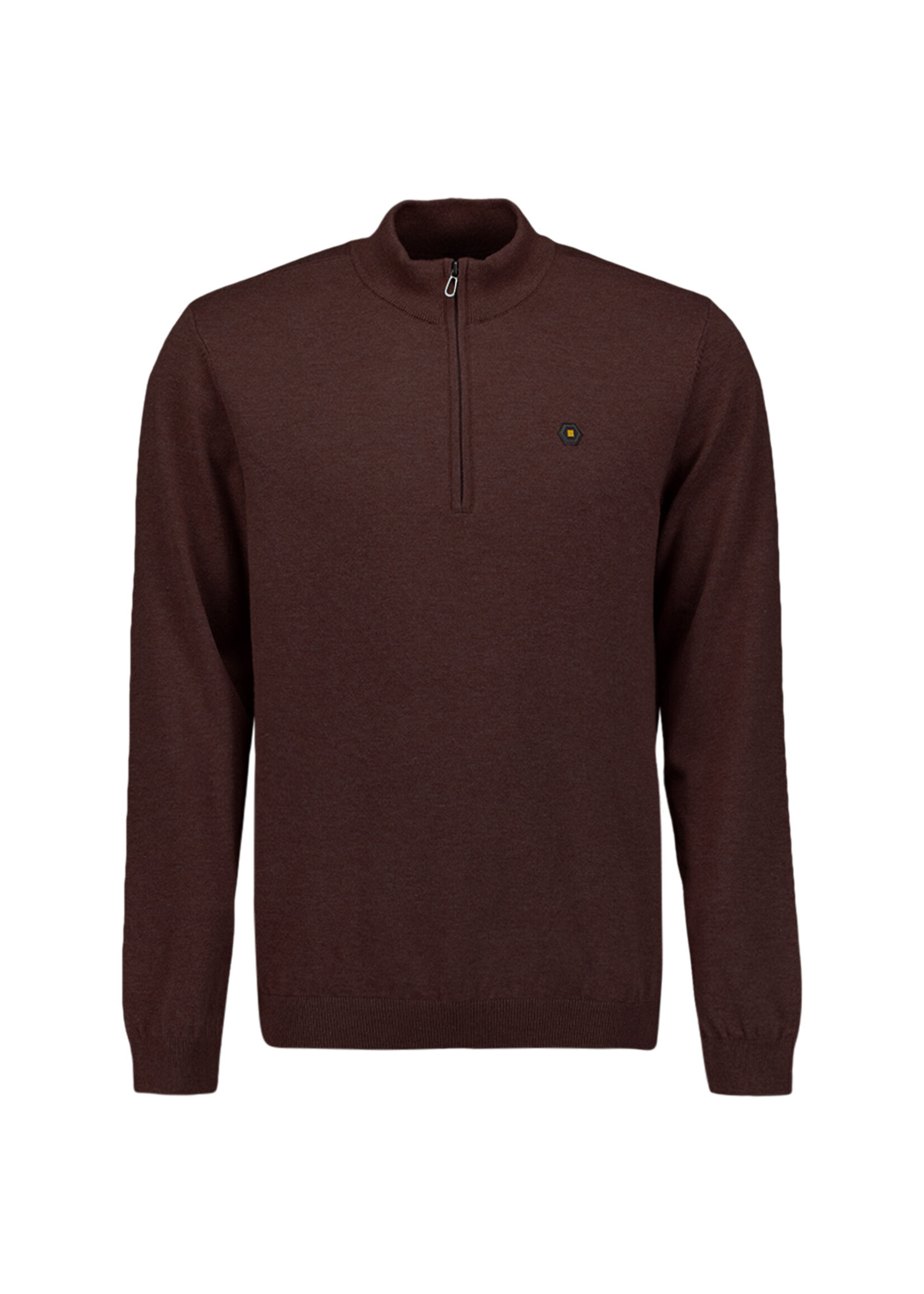 No Excess Pullover Half Zip Melange - Dark Brown