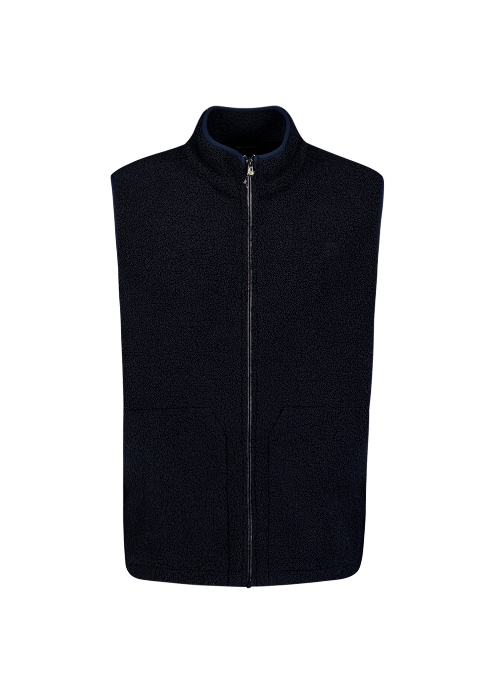 No Excess Sweater Vest Zip Teddy Sleeve Less - Dark Night