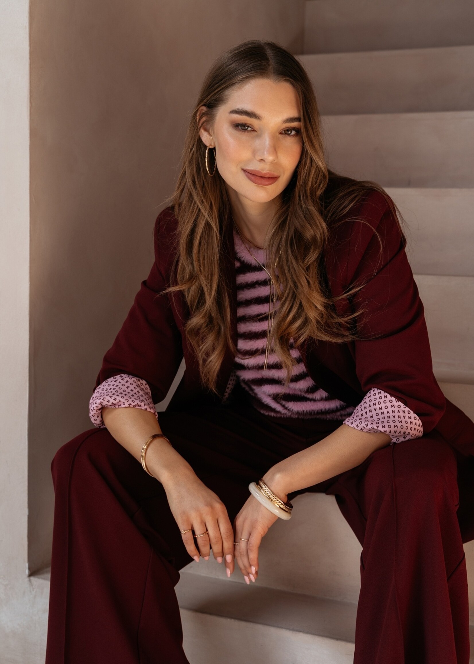 &Co Woman Pullover Balen - Burgundy Multi
