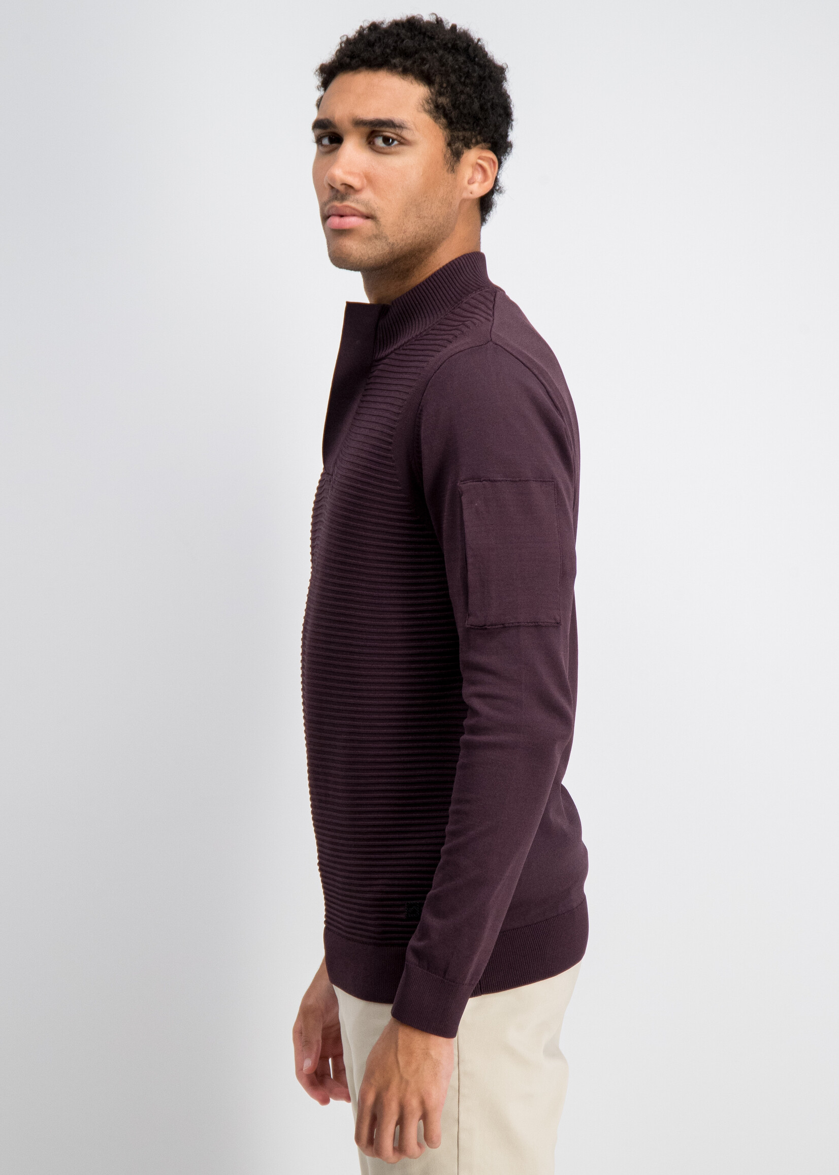 Gabbiano Tech Knit Half Zip - Burnt Bordeaux