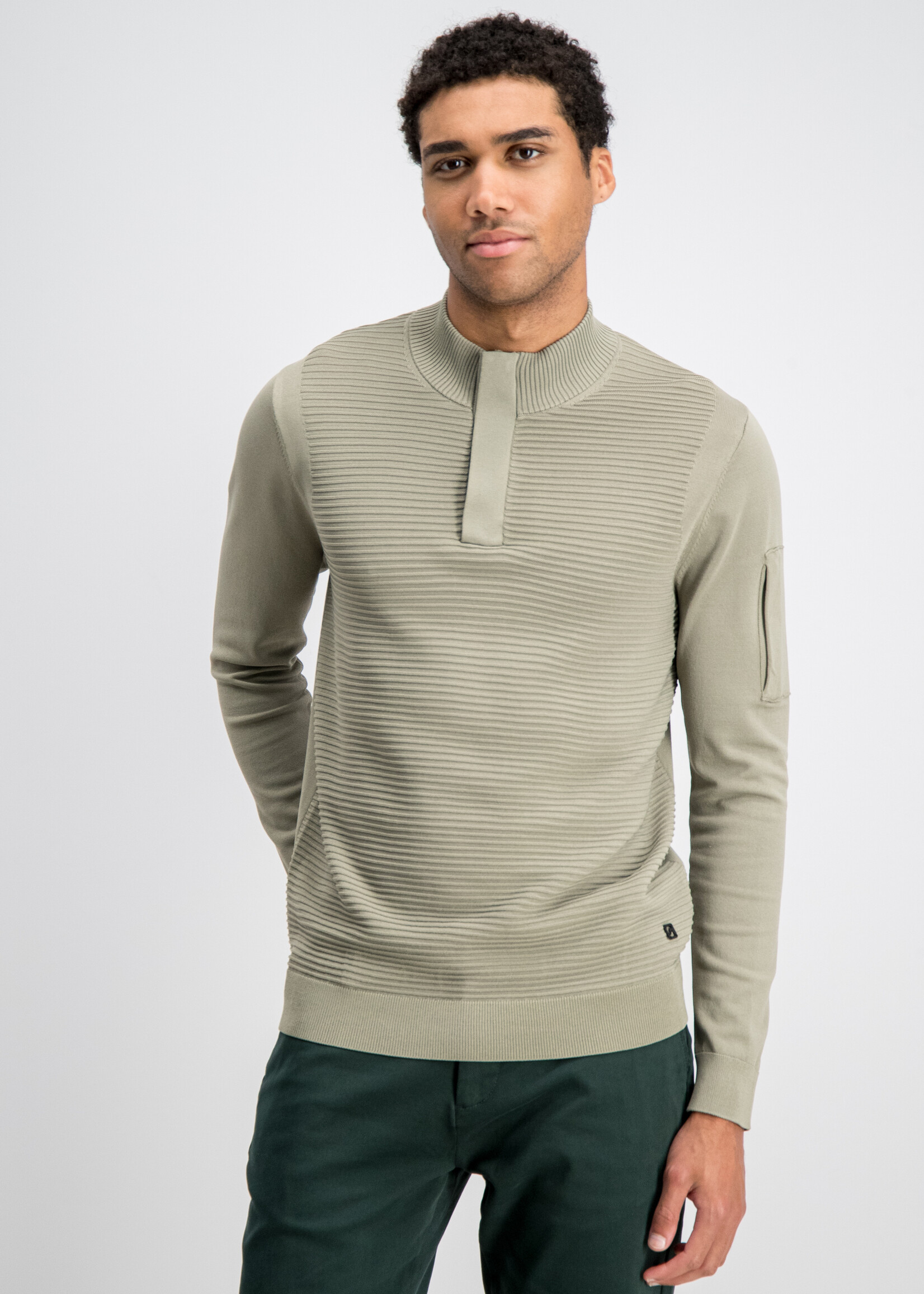 Gabbiano Tech Knit Half zip - Sage Green