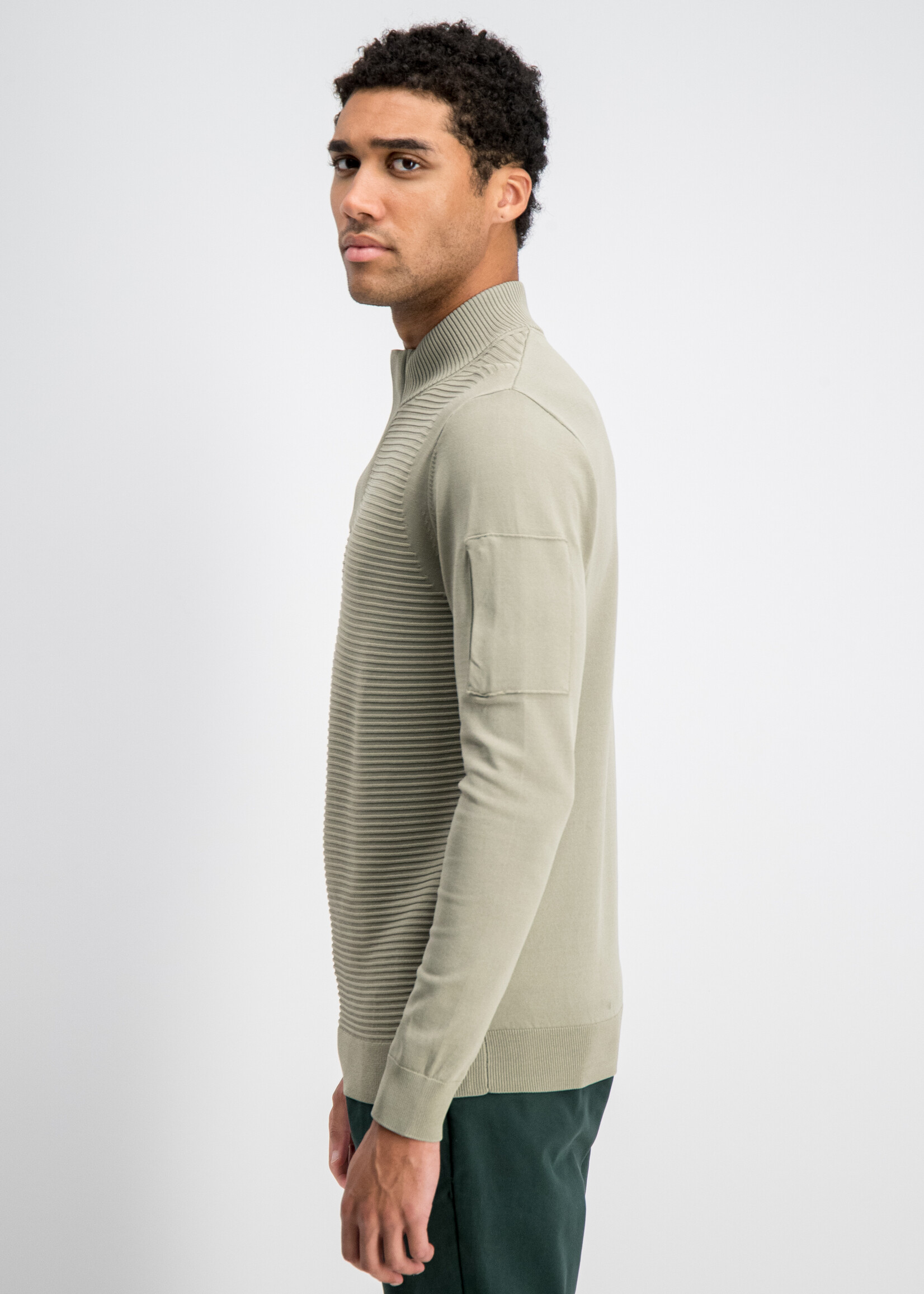 Gabbiano Tech Knit Half zip - Sage Green