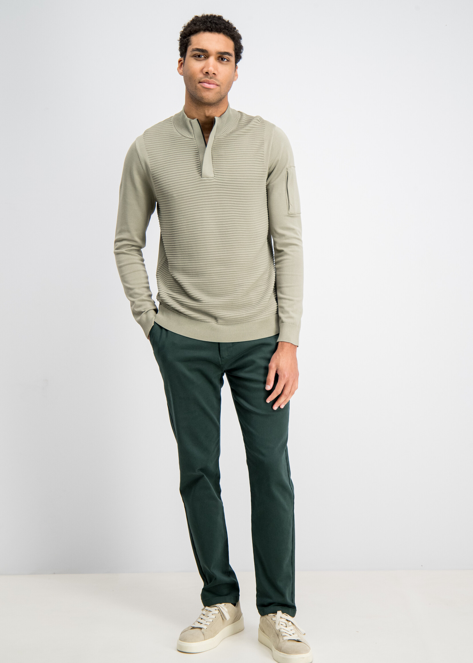Gabbiano Tech Knit Half zip - Sage Green