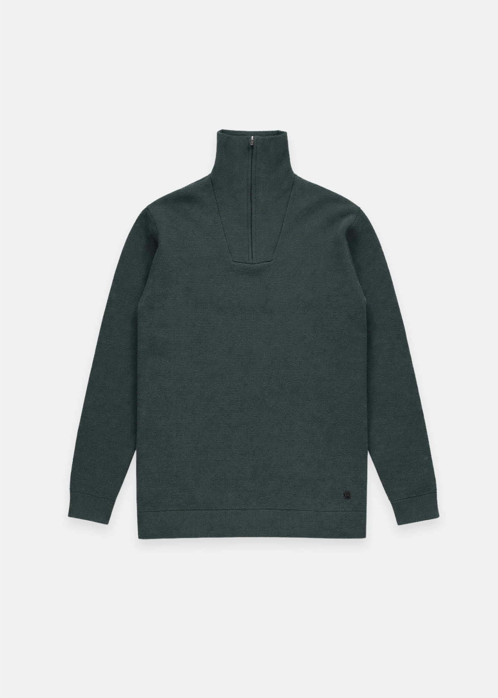Gabbiano Chenille Quarter Zip Knit - Highland Green