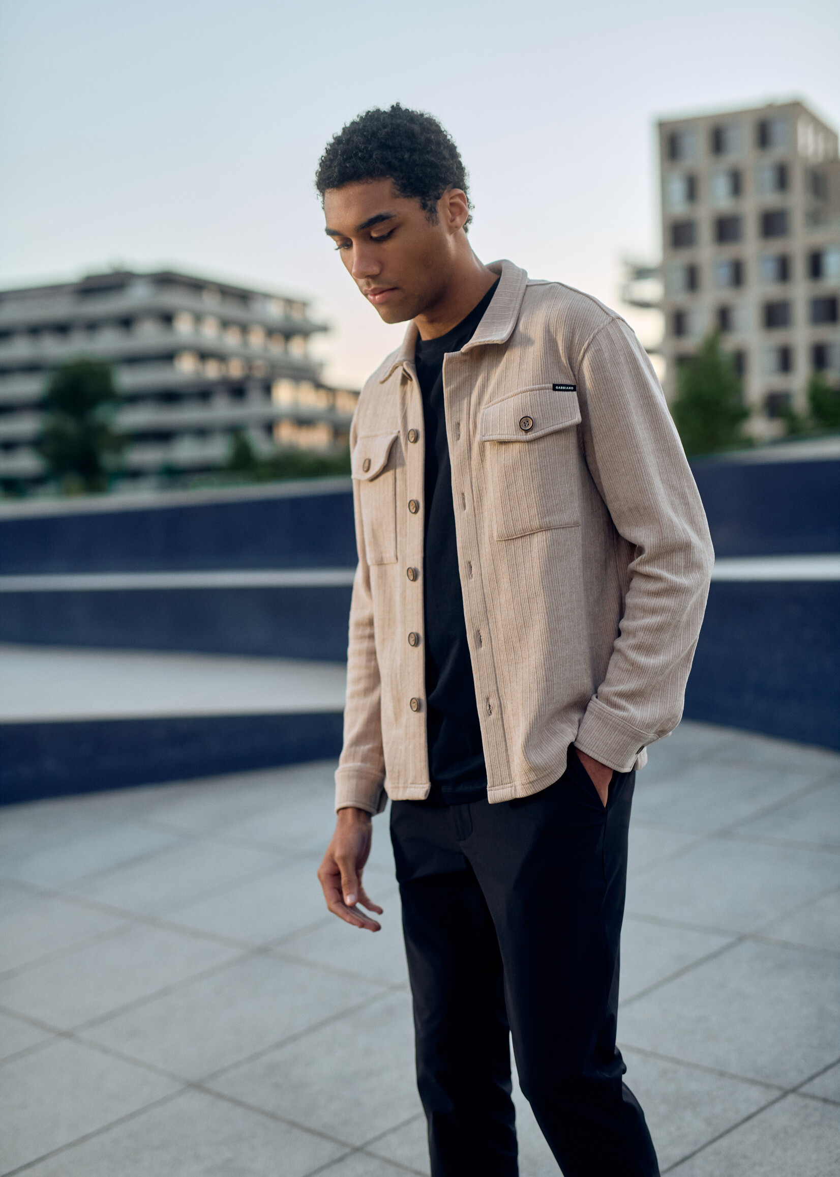 Gabbiano Overshirt Chenille Corduroy - Almond