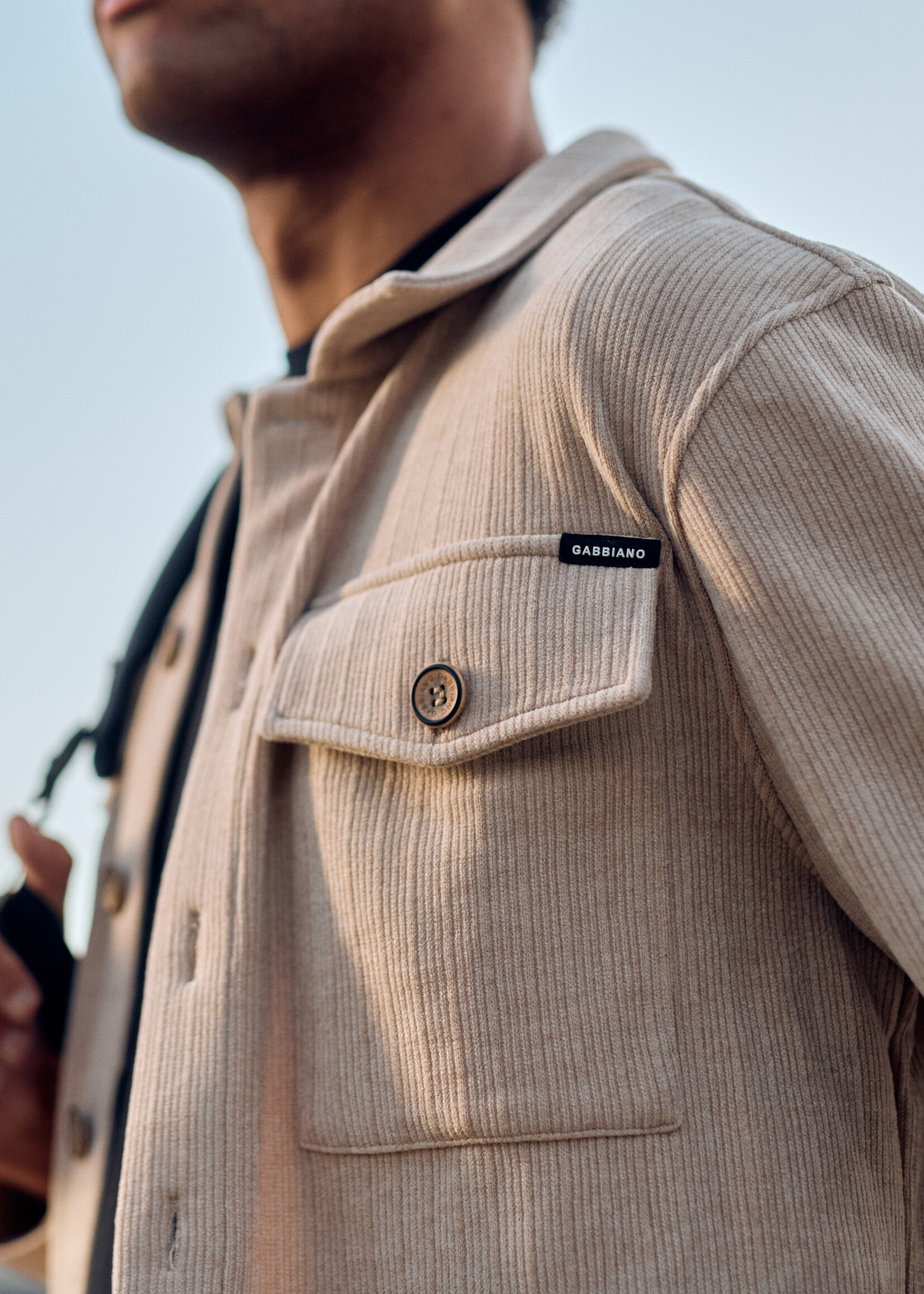 Gabbiano Overshirt Chenille Corduroy - Almond