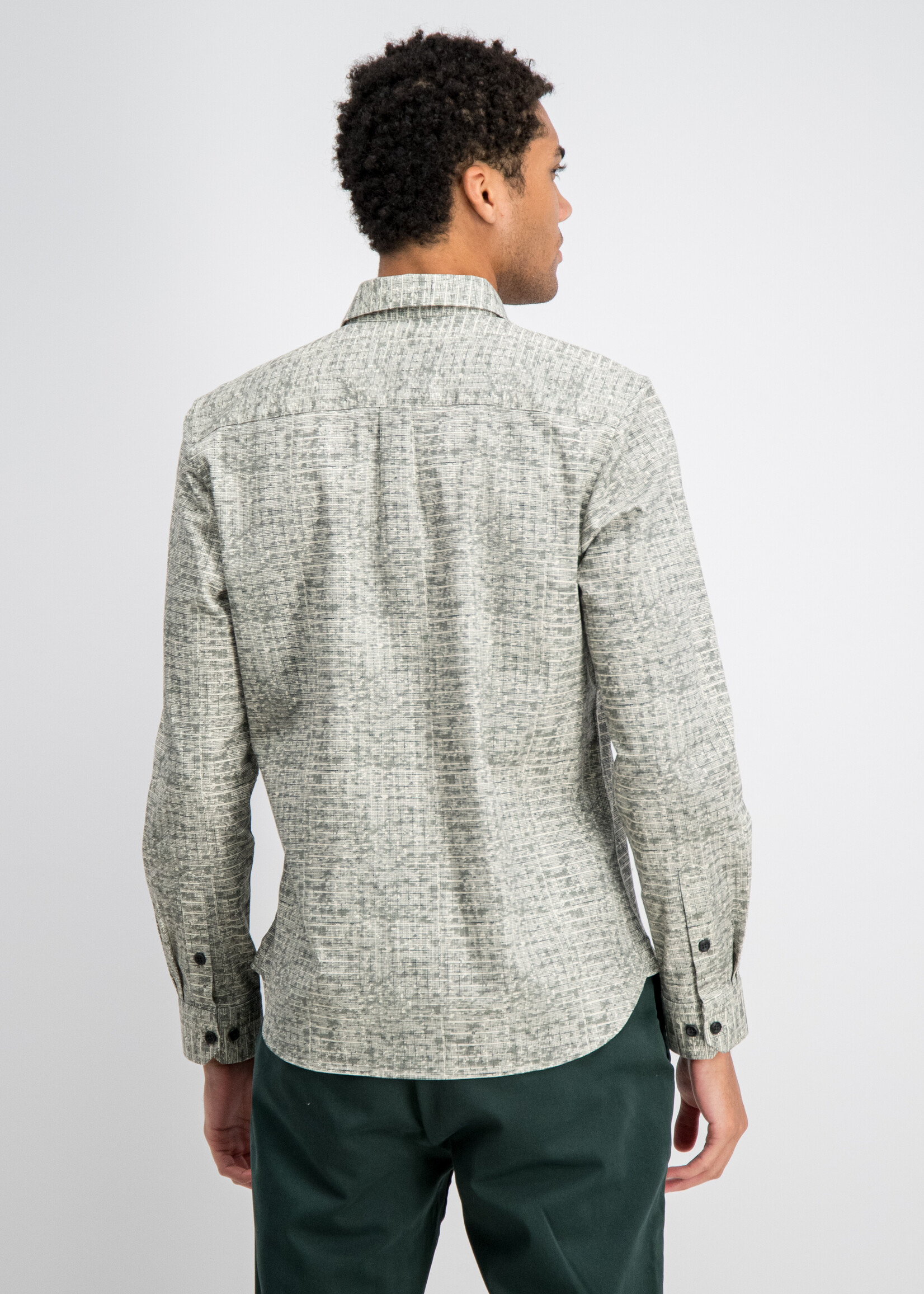 Gabbiano Overhemd Poplin Stone Wash - Sage Green