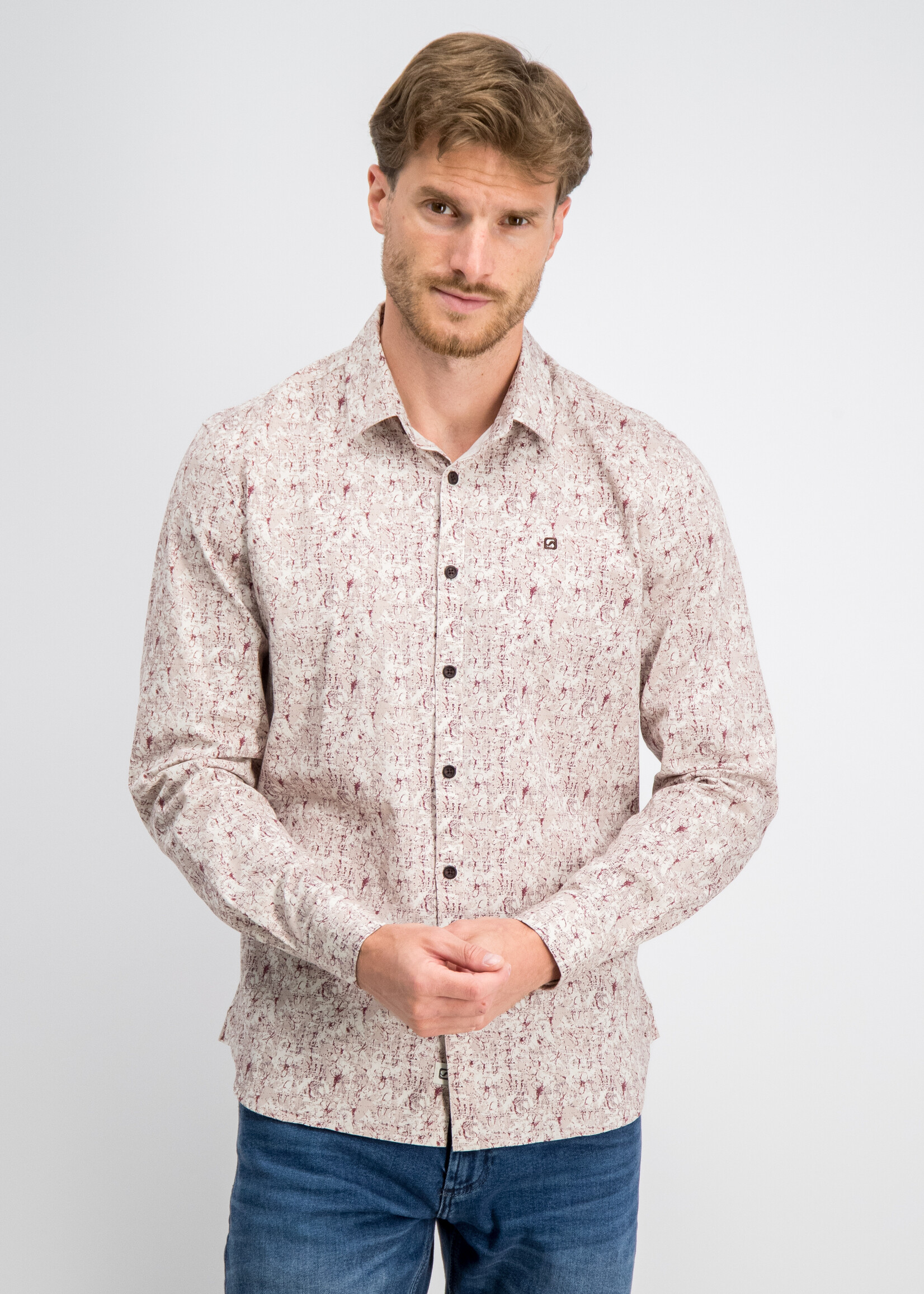 Gabbiano Overhemd Poplin Stone Wash - Coastal Sand