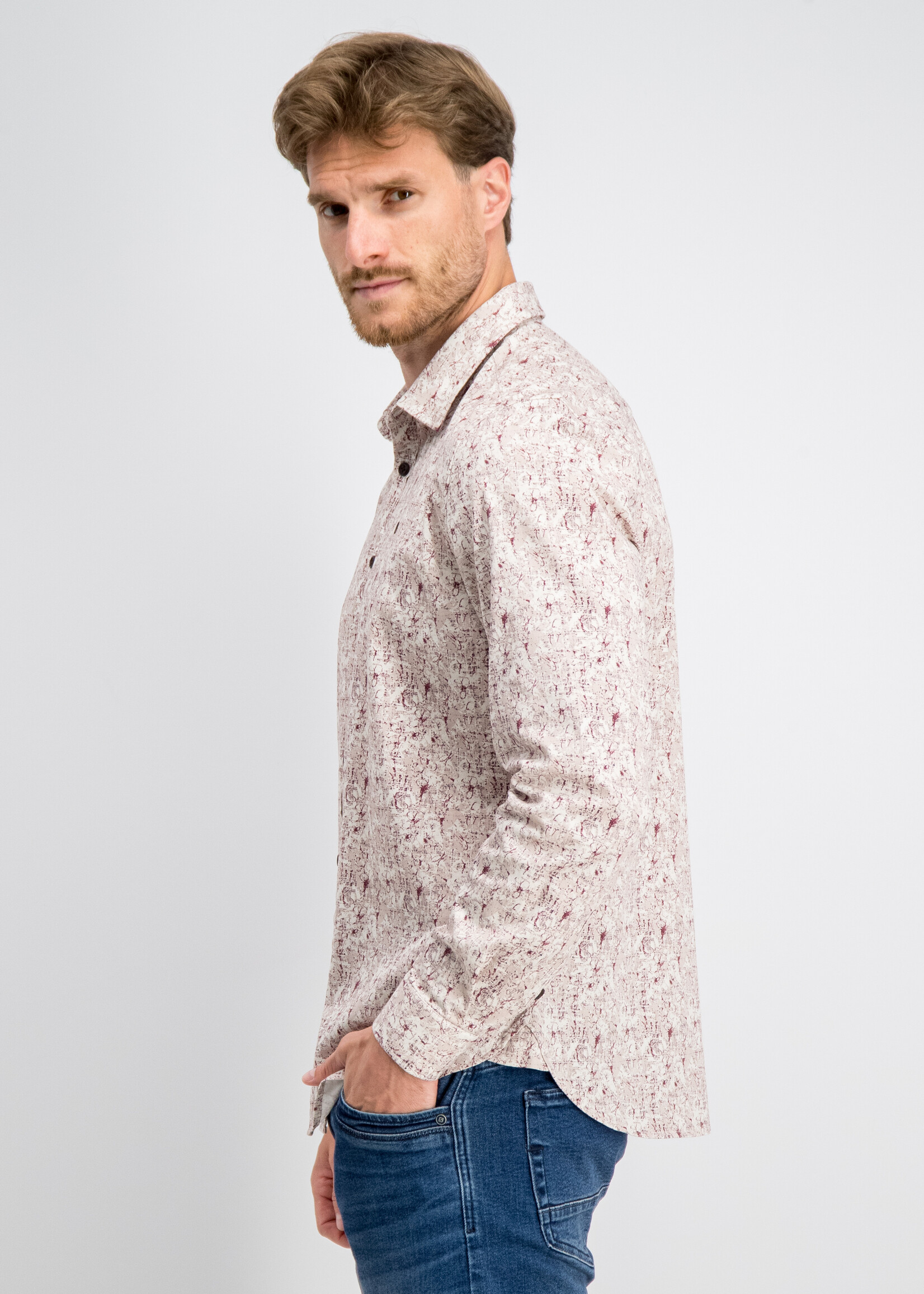 Gabbiano Overhemd Poplin Stone Wash - Coastal Sand