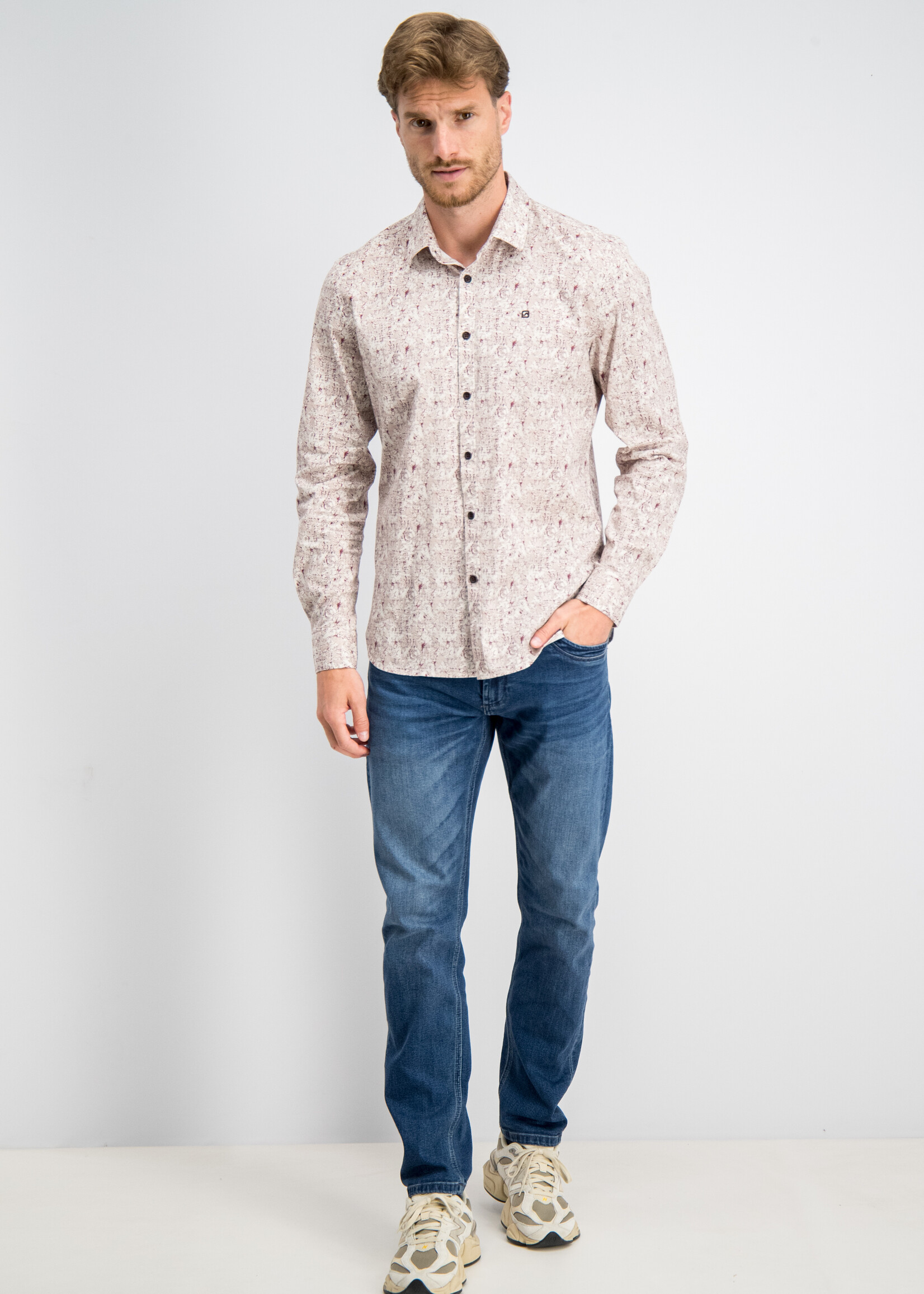 Gabbiano Overhemd Poplin Stone Wash - Coastal Sand